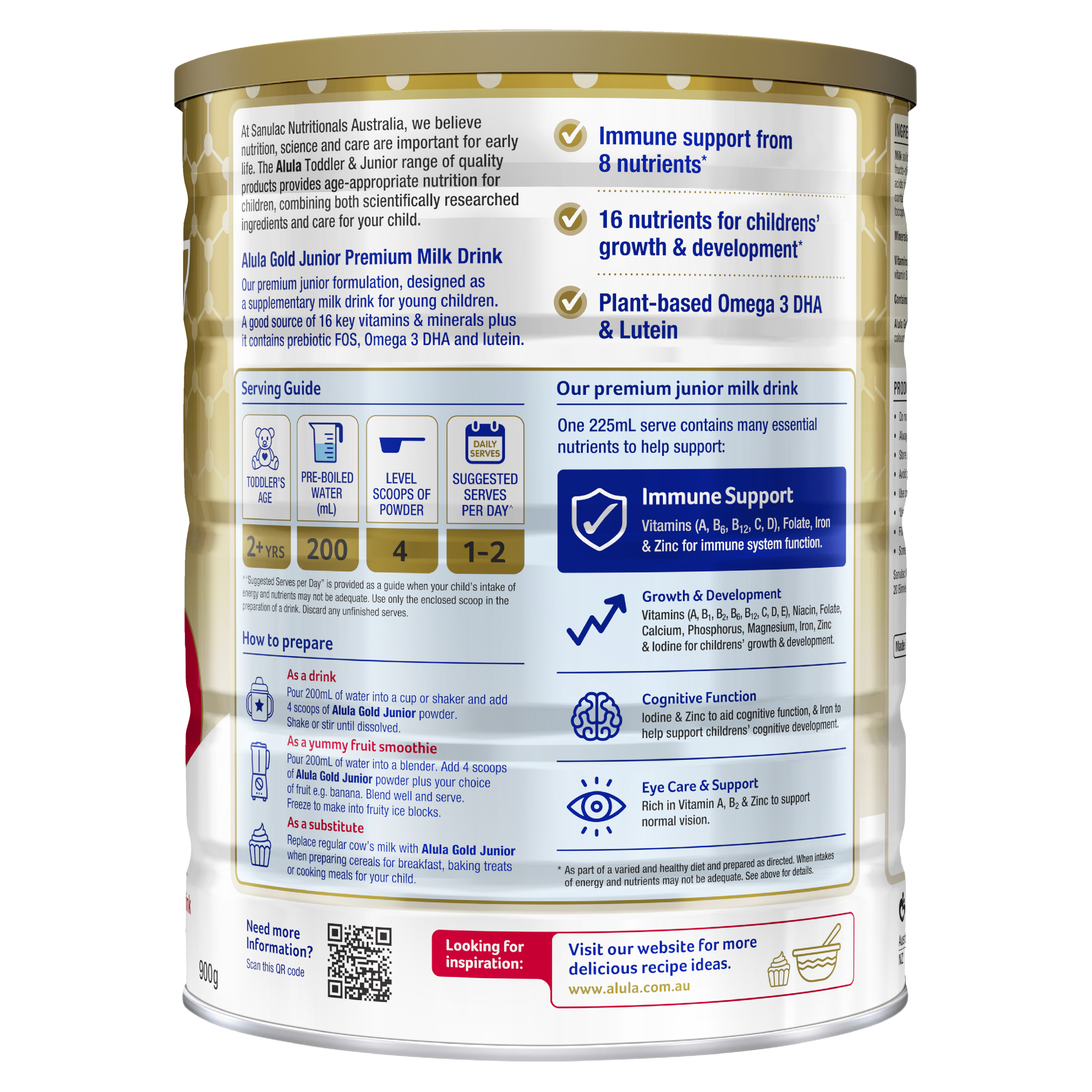 S26 ALULA GOLD TODDLER MILK DRINK STAGE 4 900G - Image 2