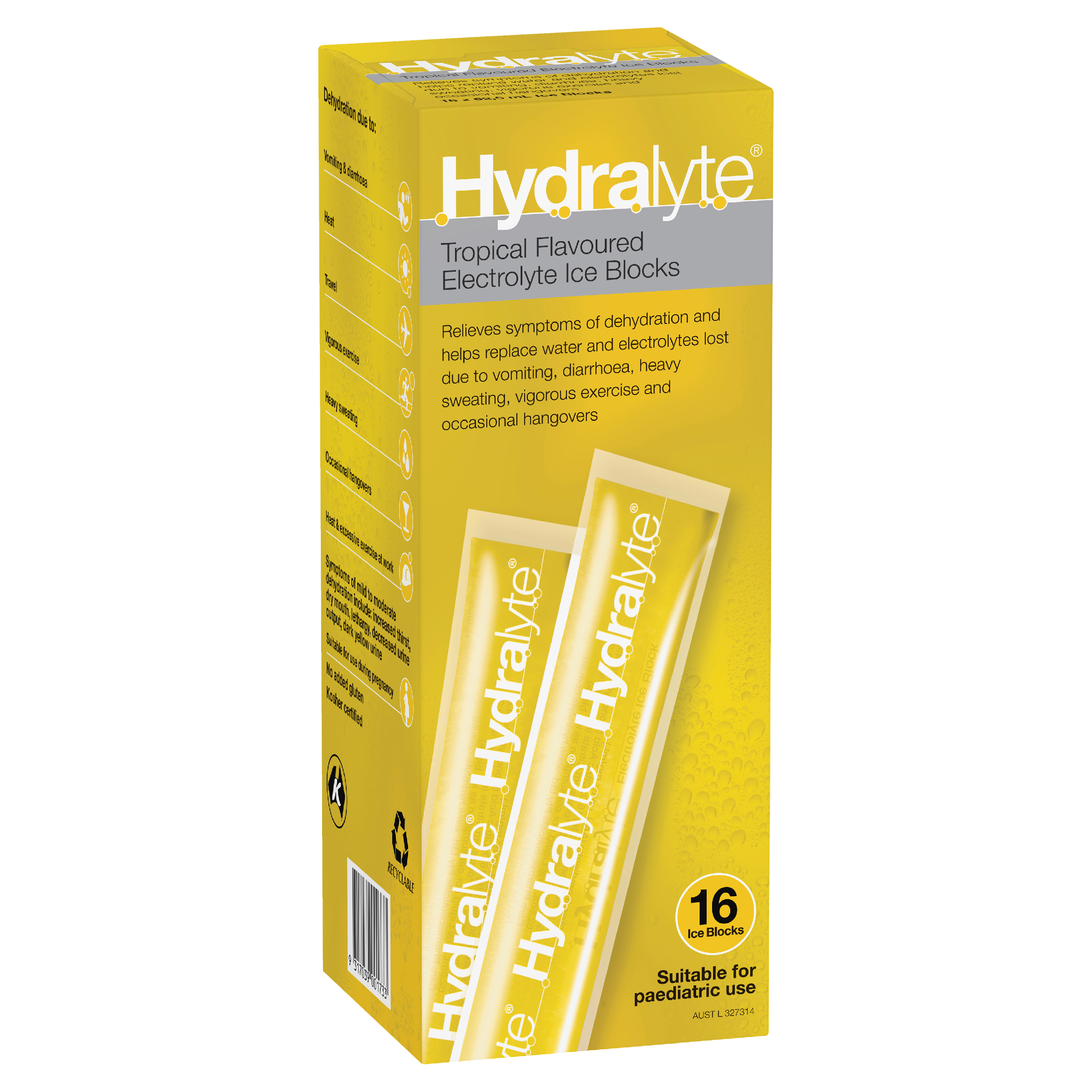 HYDRALYTE TROPICAL ICE BLOCK 16 PACK