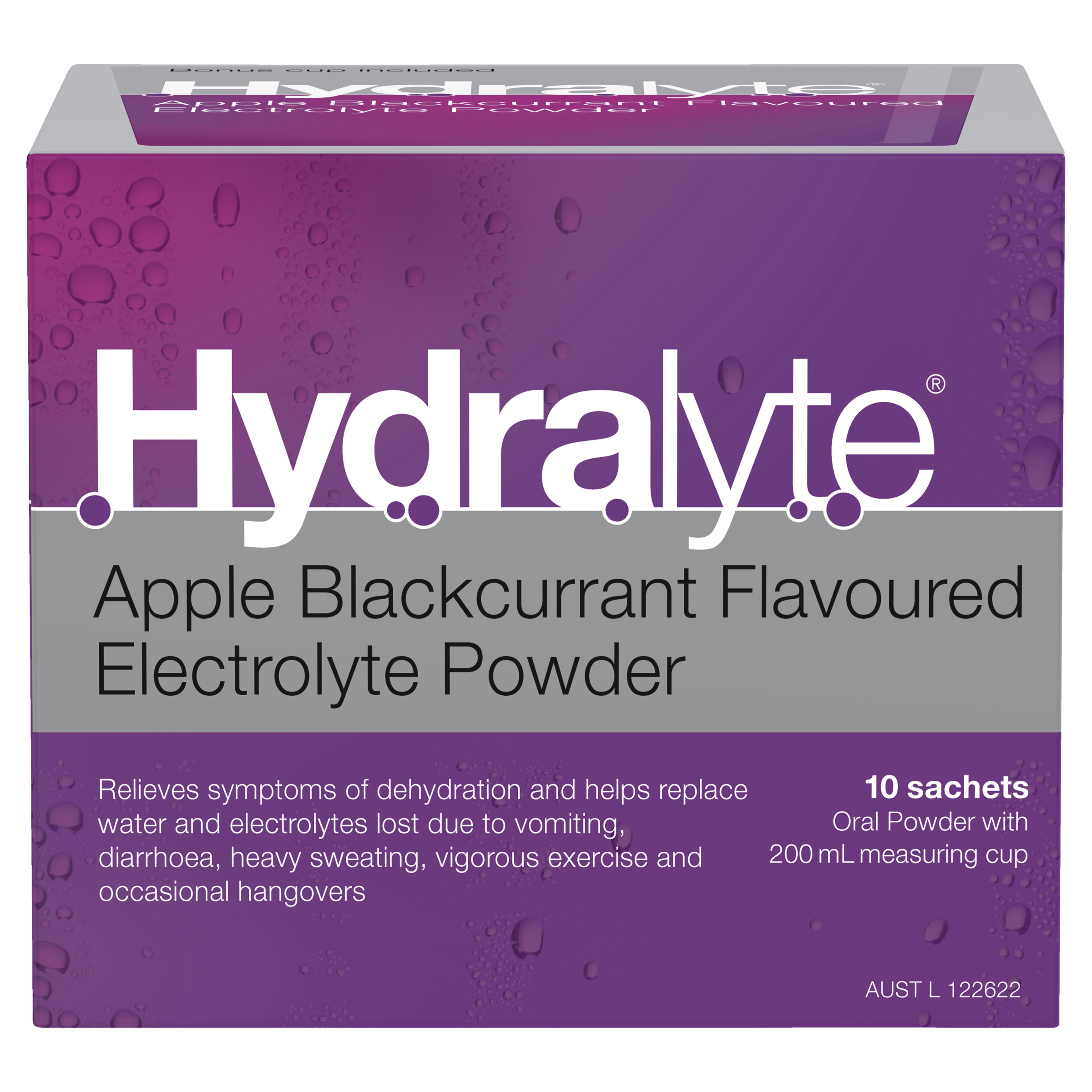 HYDRALYTE POWDER SACHETS APPLE BLACKCURRANT 10 PACK - Image 2