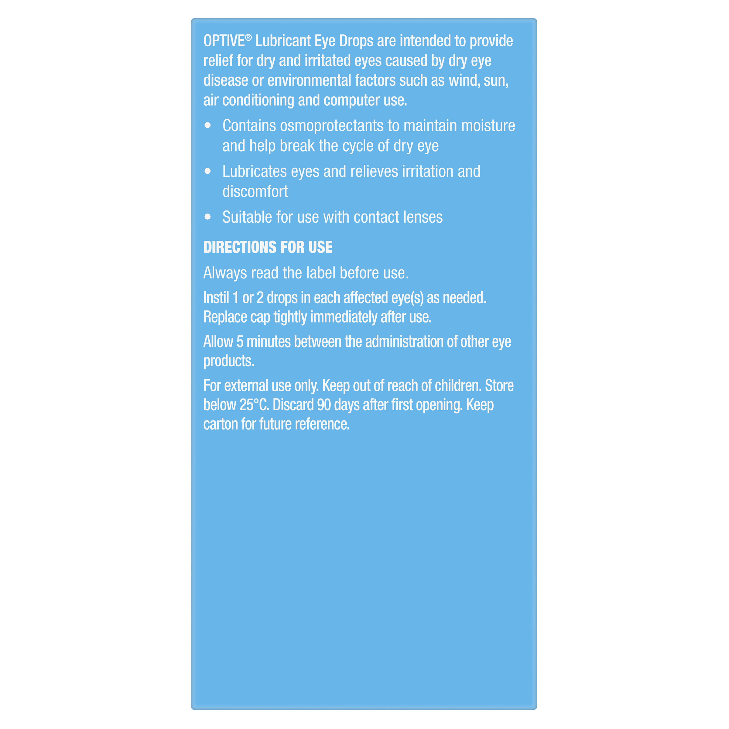 OPTIVE LUBRICANT EYE DROPS 15ML - Image 4