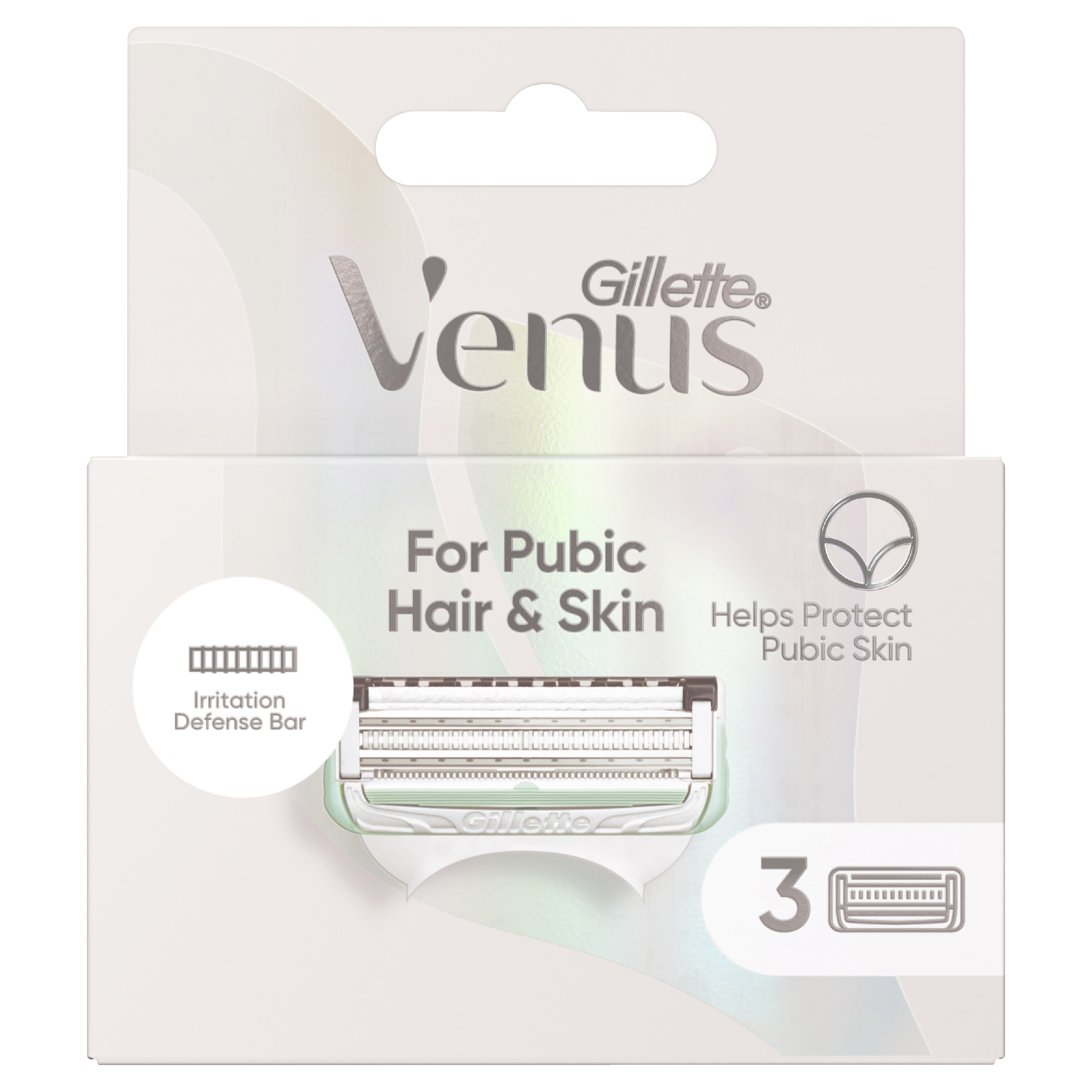 GILLETTE VENUS FOR PUBIC HAIR & SKIN REFILL BLADES 3 PACK