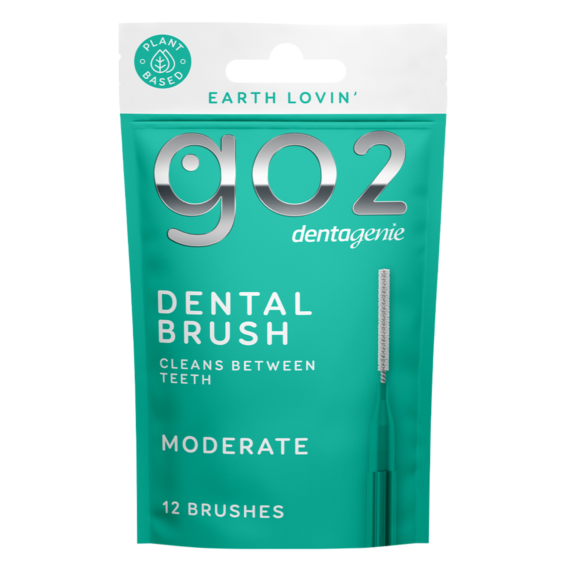 GO2 DENTAGENIE DENTAL BRUSHES MED SIZE 3 TEAL 12 PACK