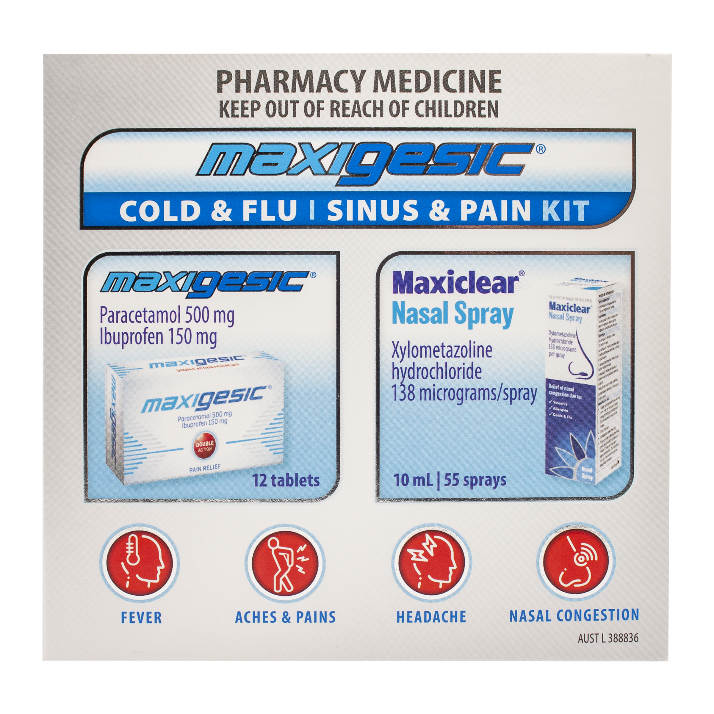 MAXIGESIC COLD & FLU SINUS & PAIN KIT - Image 2