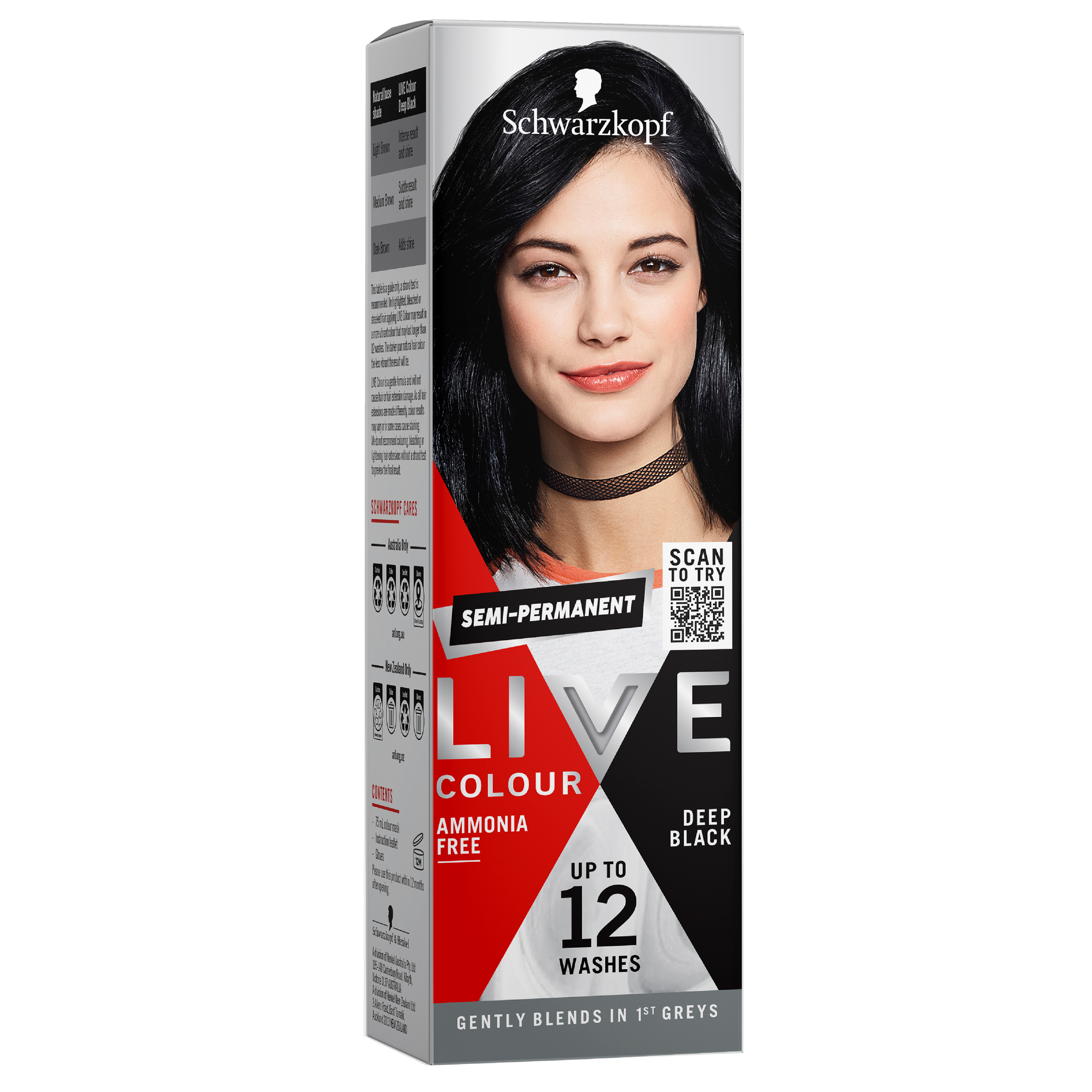 SCHWARZKOPF LIVE COLOUR DEEP BLACK 75ML