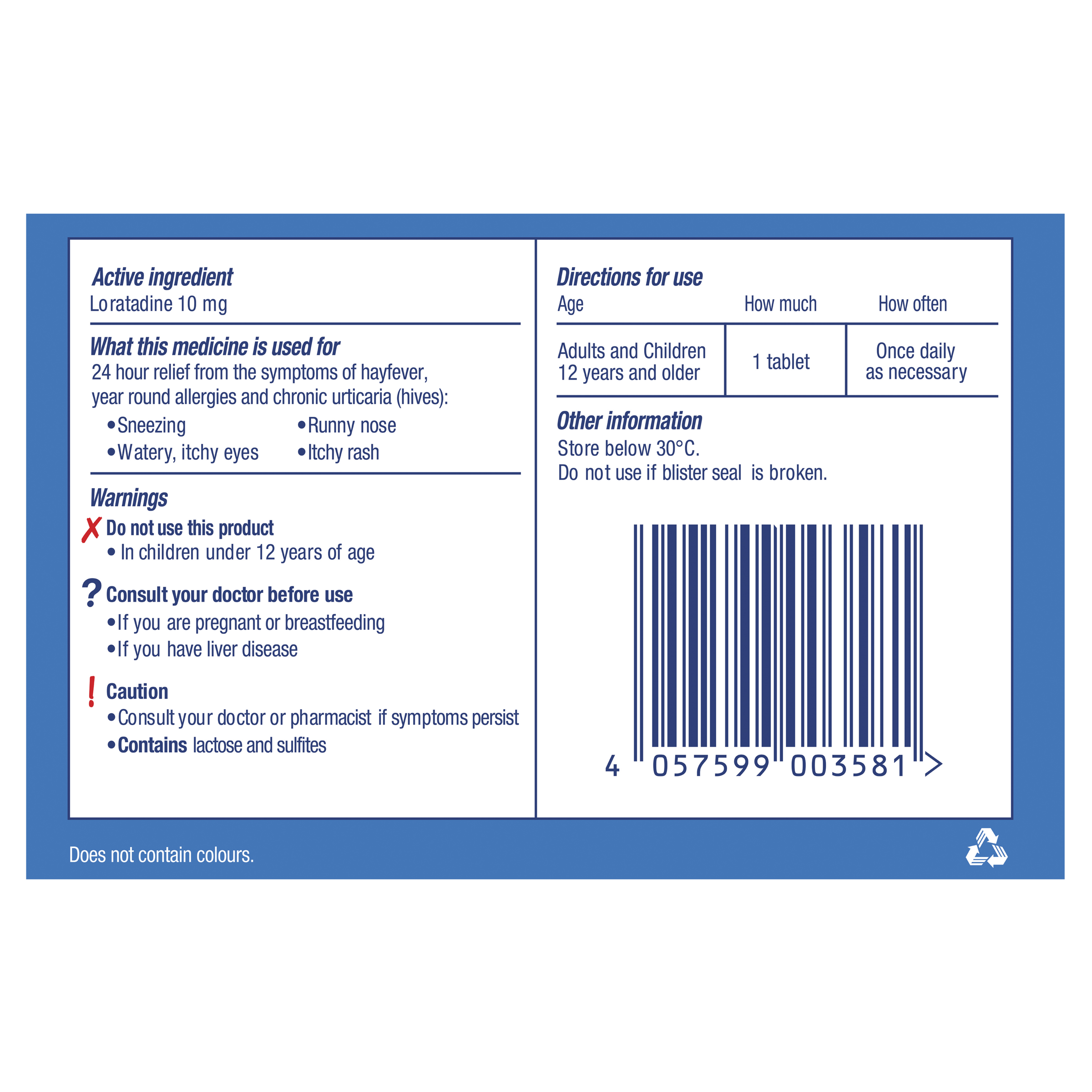 CLARATYNE 10MG 60 TABLETS - Image 4