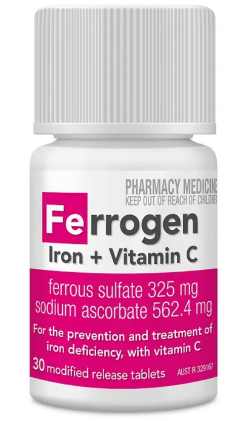 FERROGEN IRON + VITAMIN C 30 TABLETS