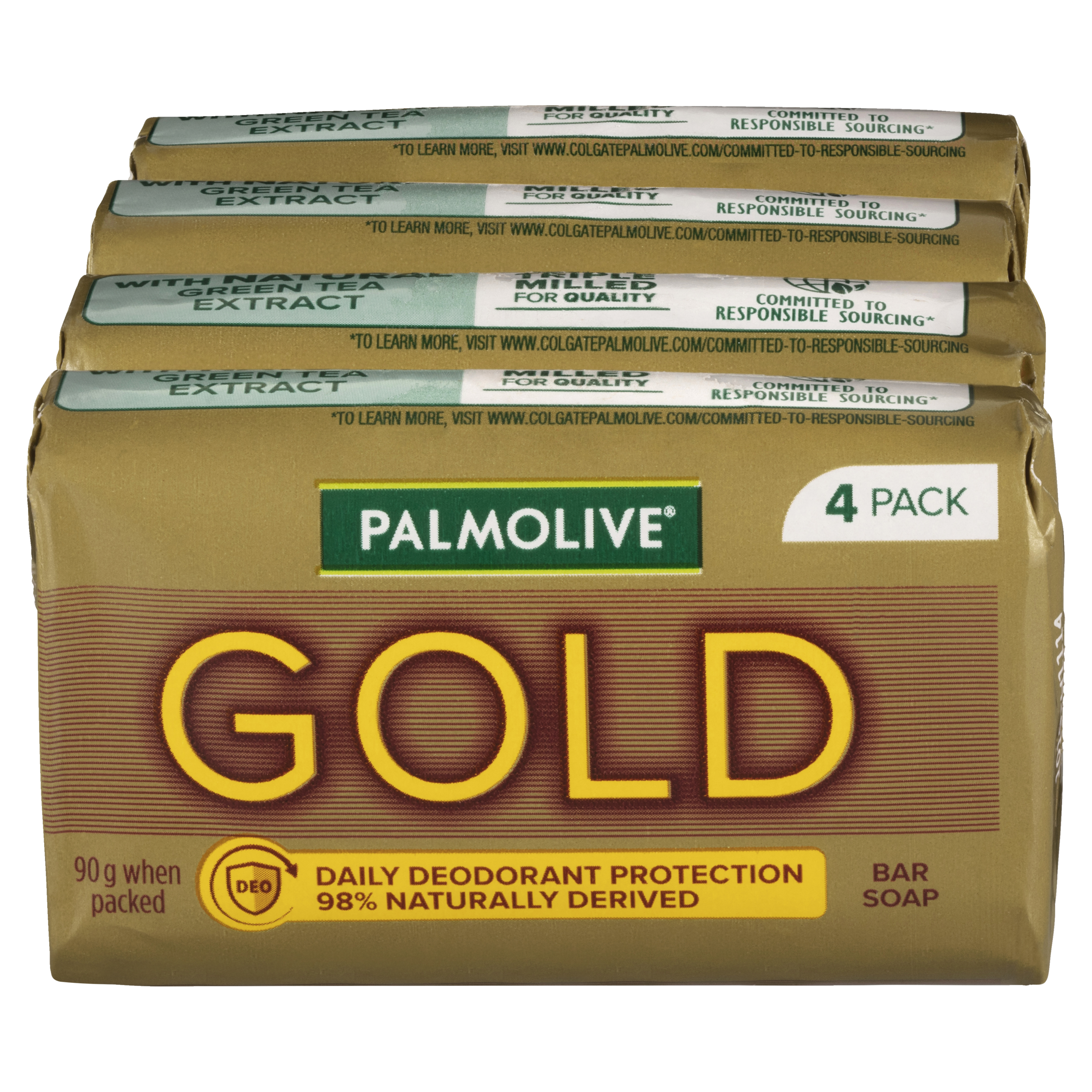 PALMOLIVE GOLD BODY SOAP DAILY DEODORANT PROTECTION 90G 4 PACK - Image 2