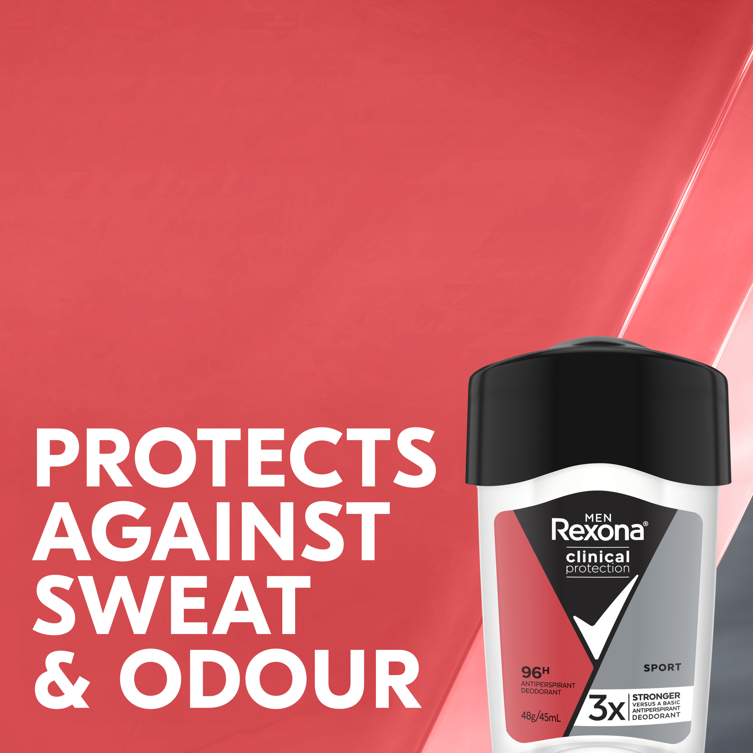 REXONA MEN CLINICAL ANTIPERSPIRANT CREAM SPORT 96HR 45ML - Image 3