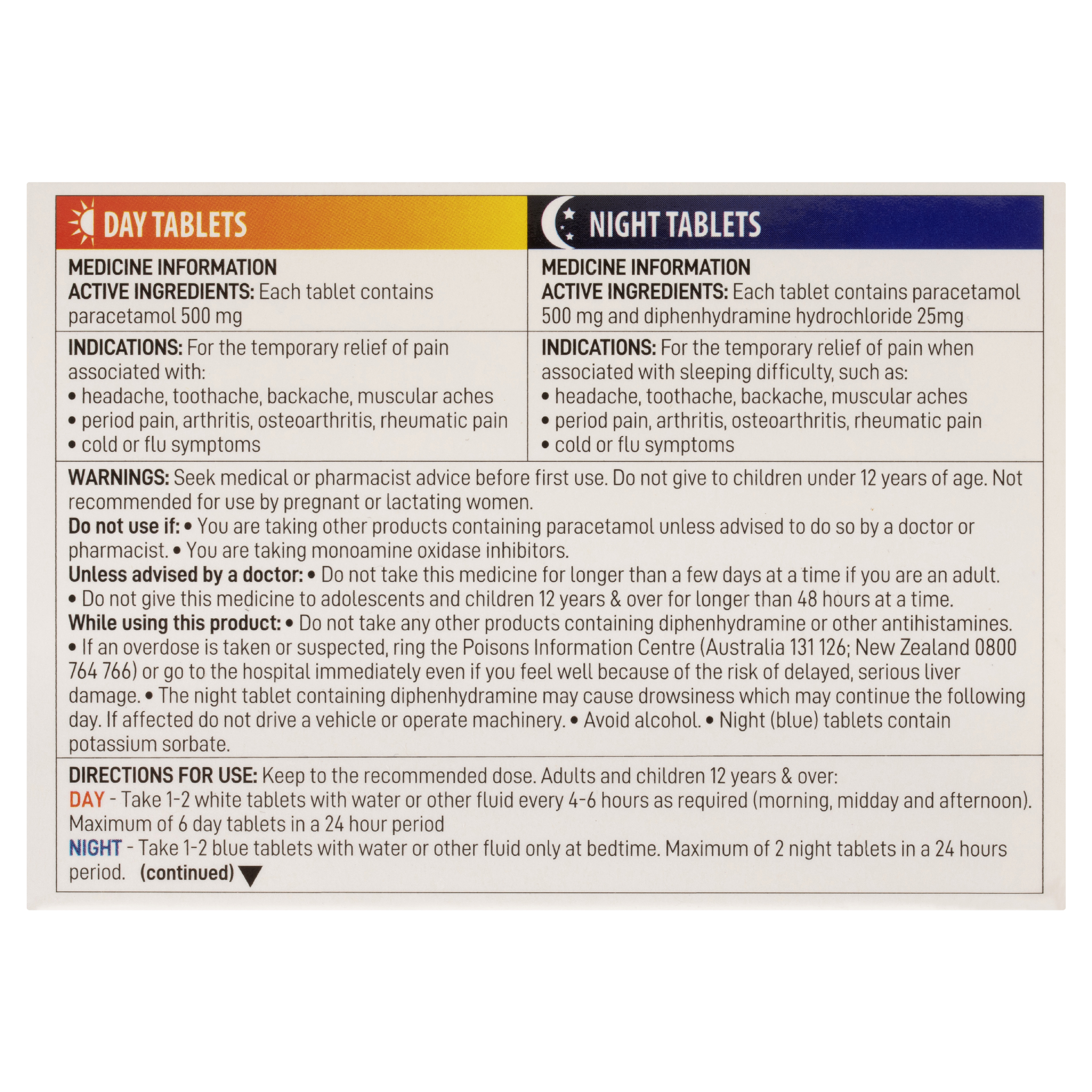 COMBOLIEVE DAY & NIGHT TABLET 24 TABLETS - Image 4