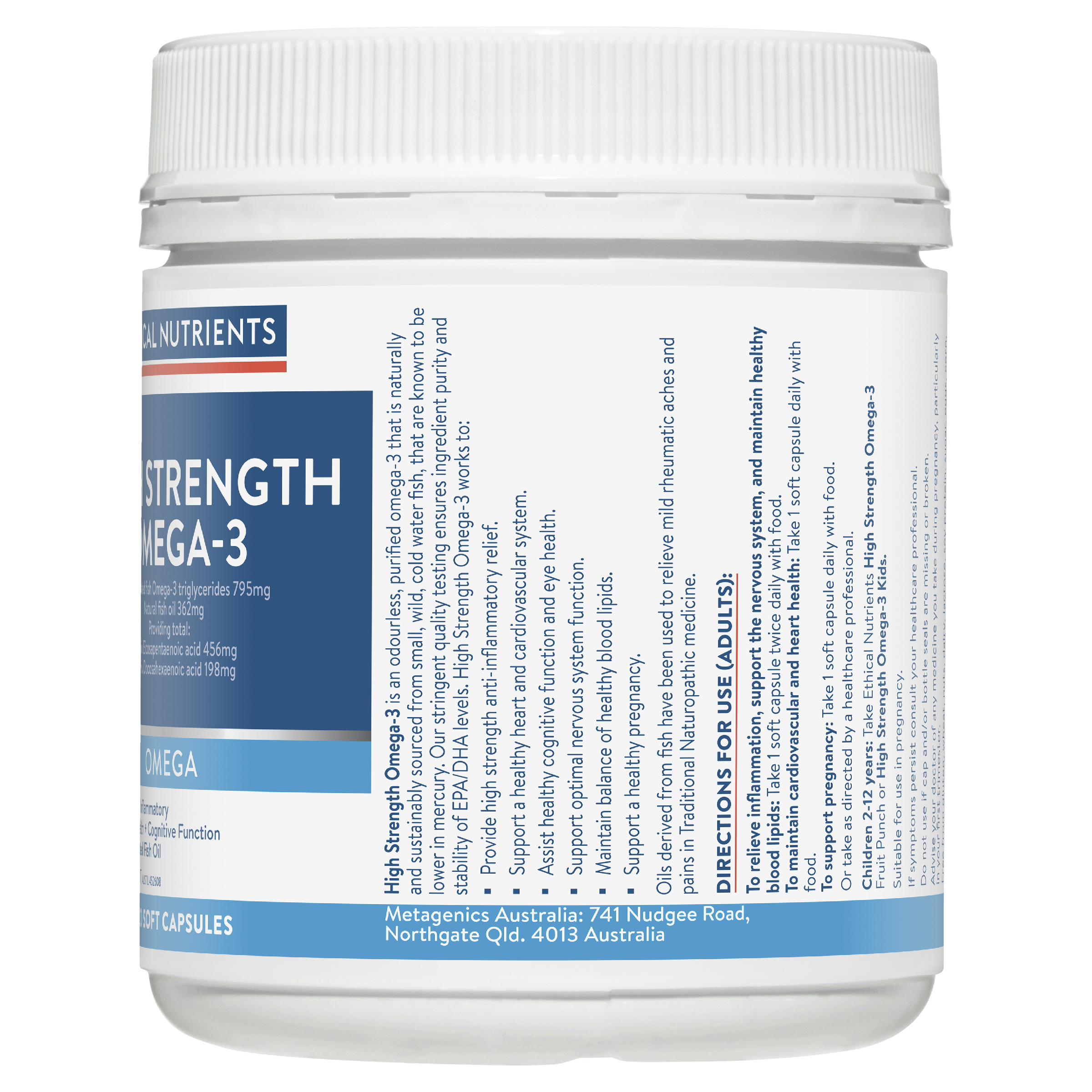 ETHICAL NUTRIENTS HIGH STRENGTH OMEGA 3 120 CAPSULES - Image 3