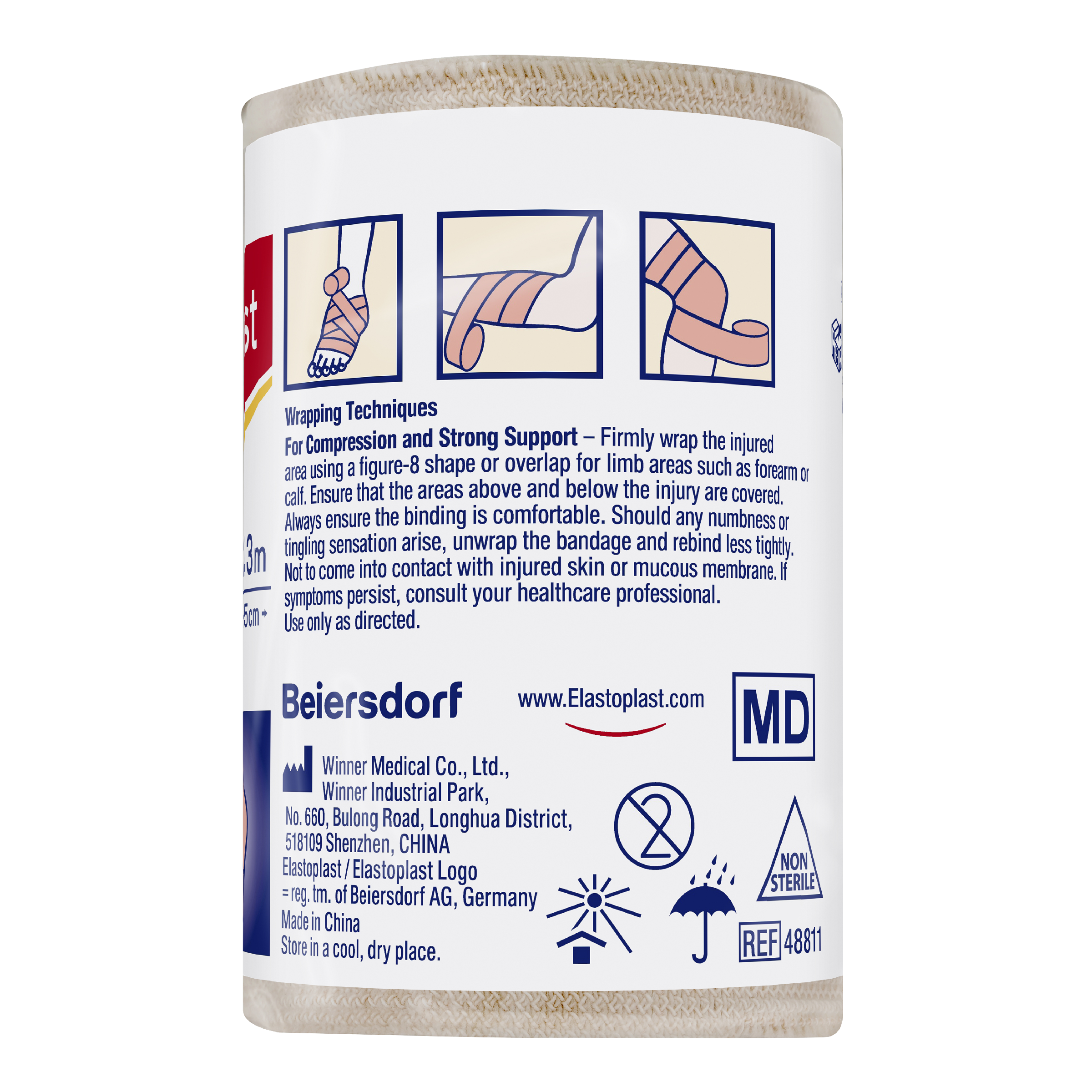 ELASTOPLAST HEAVY WEIGHT CREPE BANDAGE 7.5CM X 2.3M - Image 2