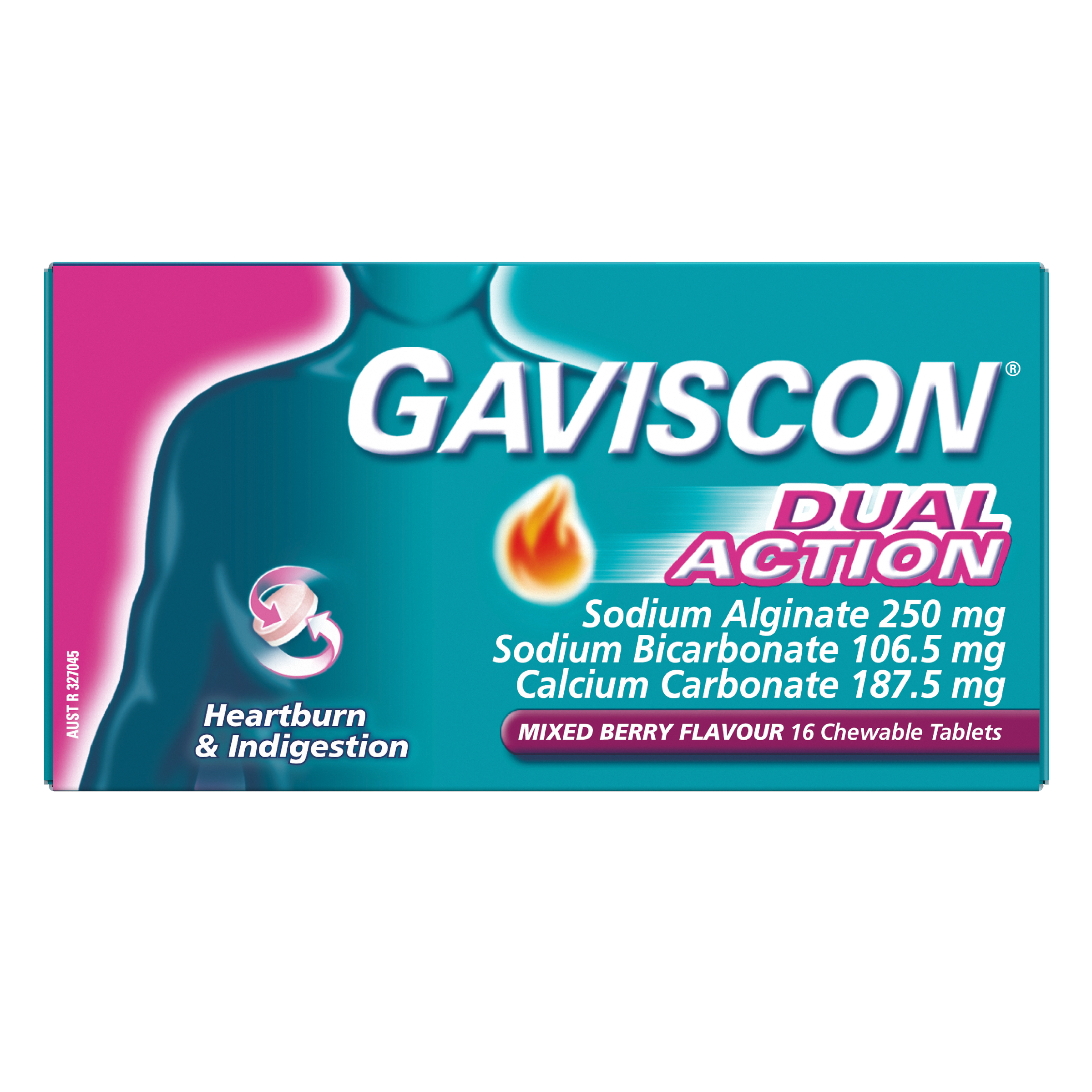 GAVISCON DUAL ACTION MIXED BERRY 16 TABLETS - Image 2
