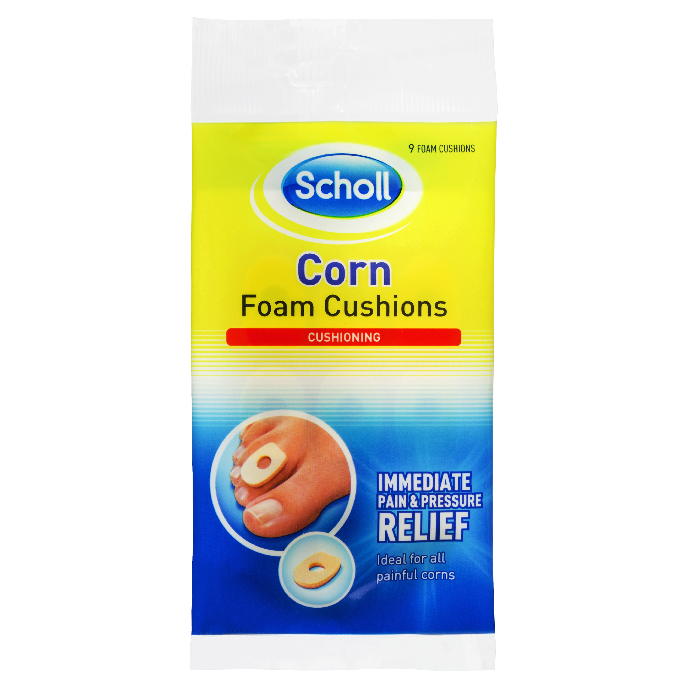 SCHOLL CORN FOAM CUSHIONS MEDICATED 9 PACK
