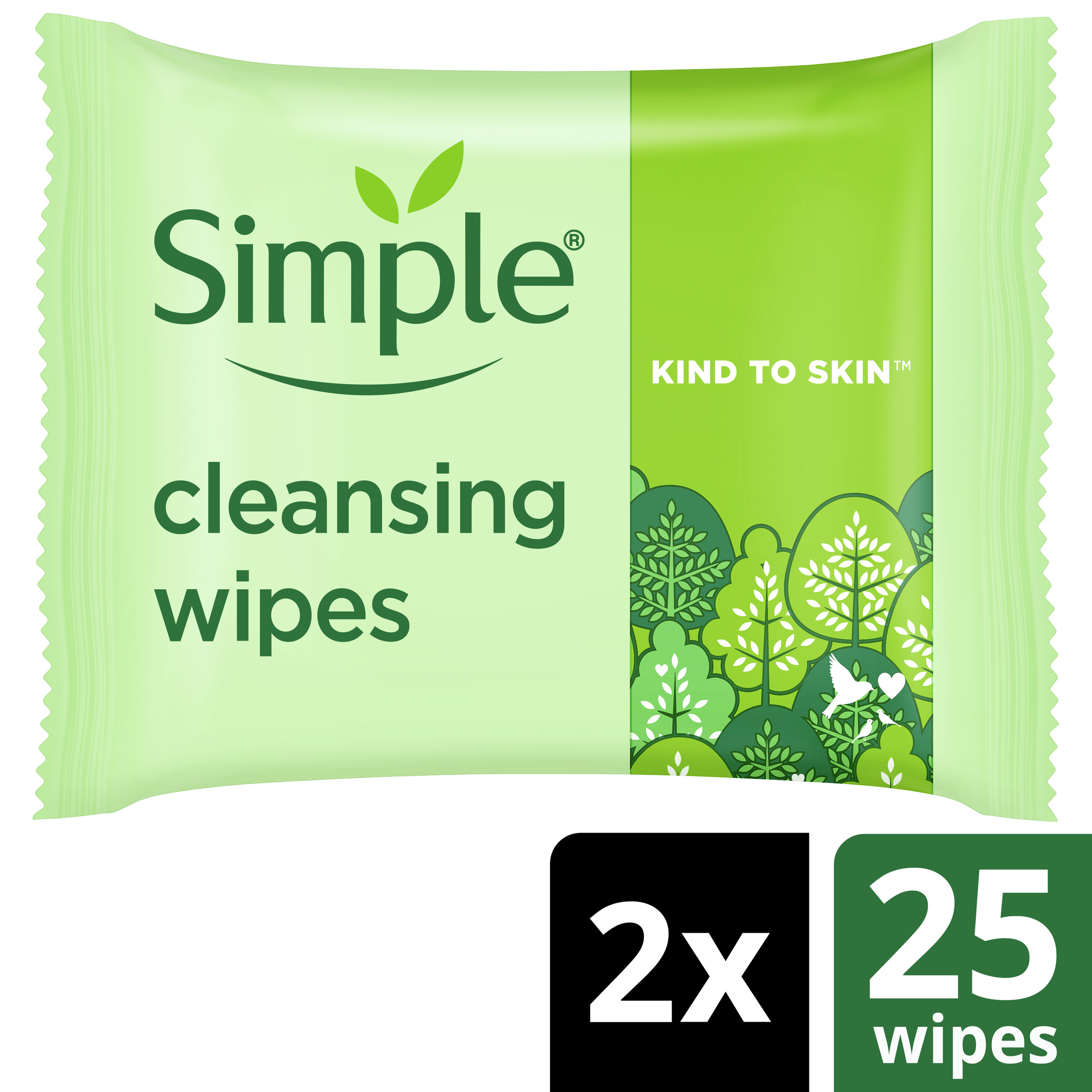 SIMPLE FACE WIPES KIND TO SKIN BIODEGRADABLE 25 TWIN PACK - Image 10