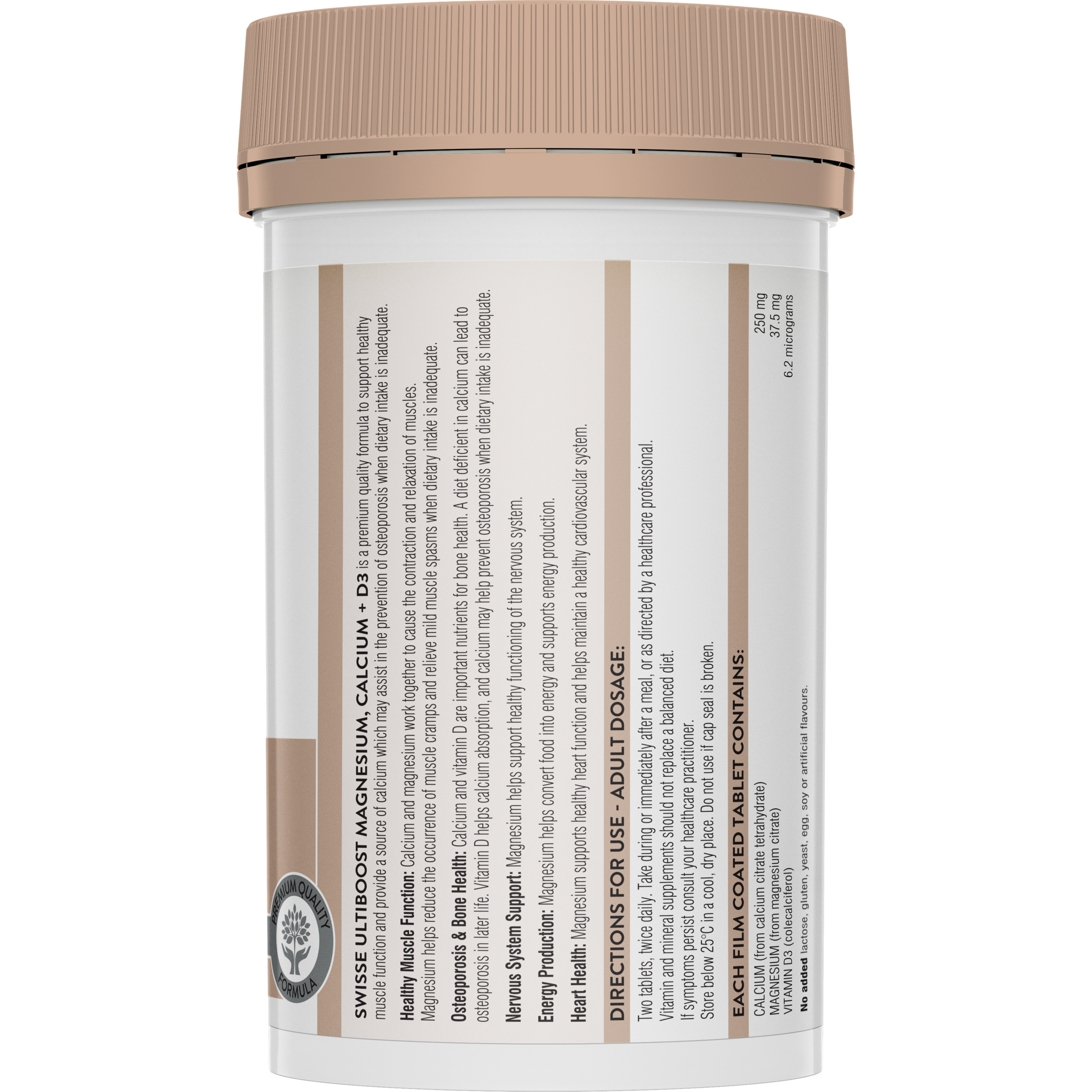 SWISSE ULTIBOOST MAGNESIUM+CALCIUM+ VITAMIN D 120 TABLETS - Image 2