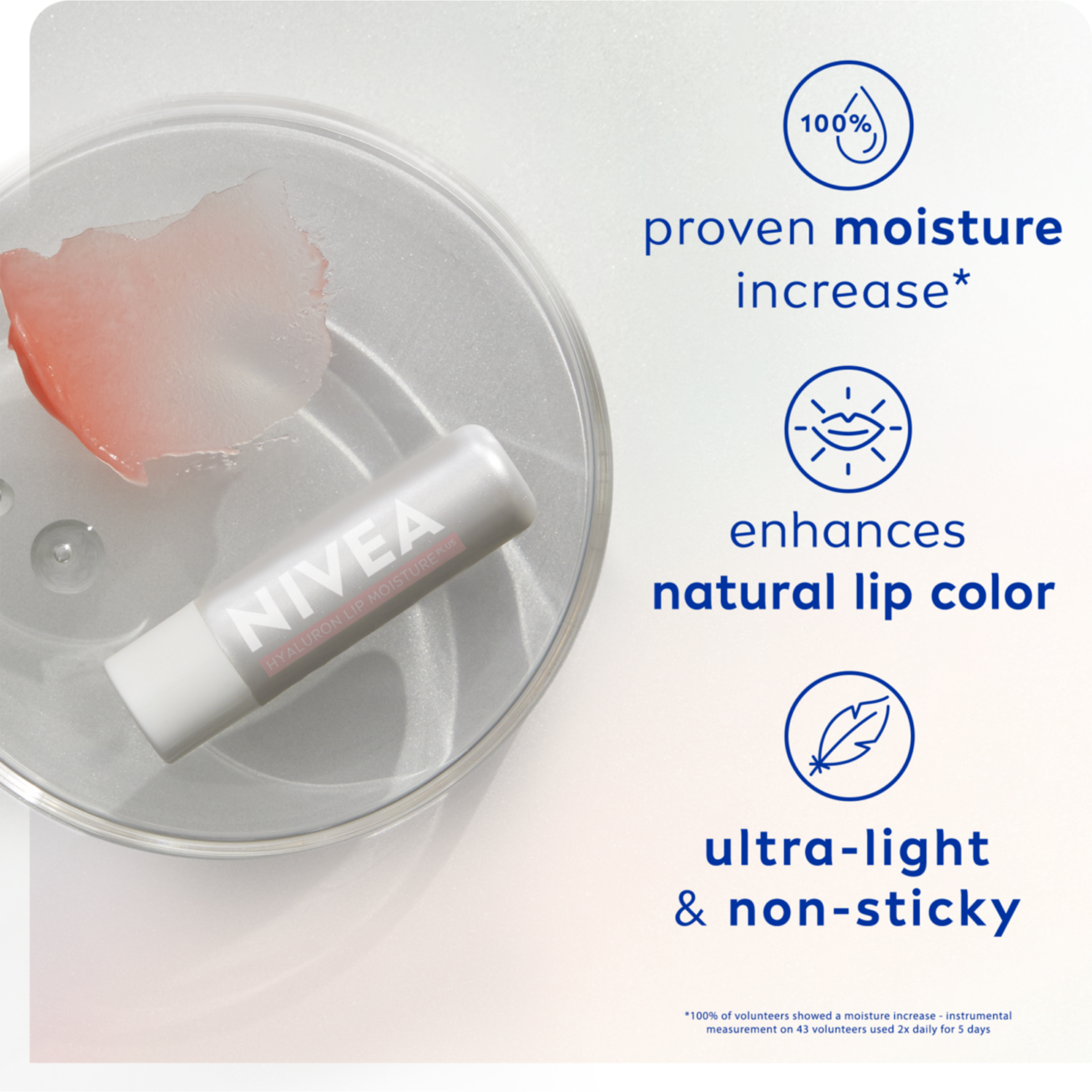 NIVEA LIP BALM STICK HYALURON PINK ROSE 5.2G - Image 3