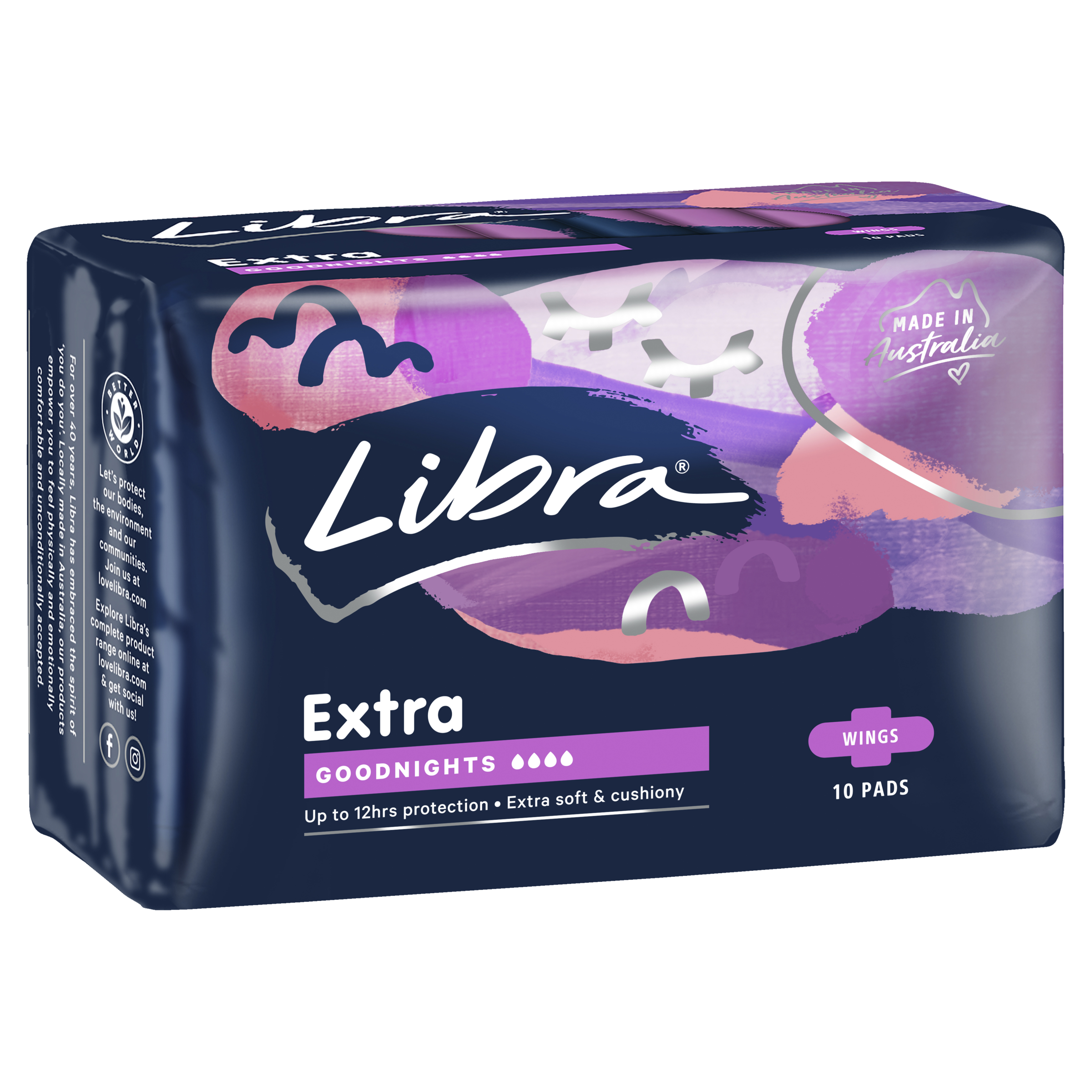 LIBRA PADS EXTRA GOODNIGHTS WINGS 10 PACK