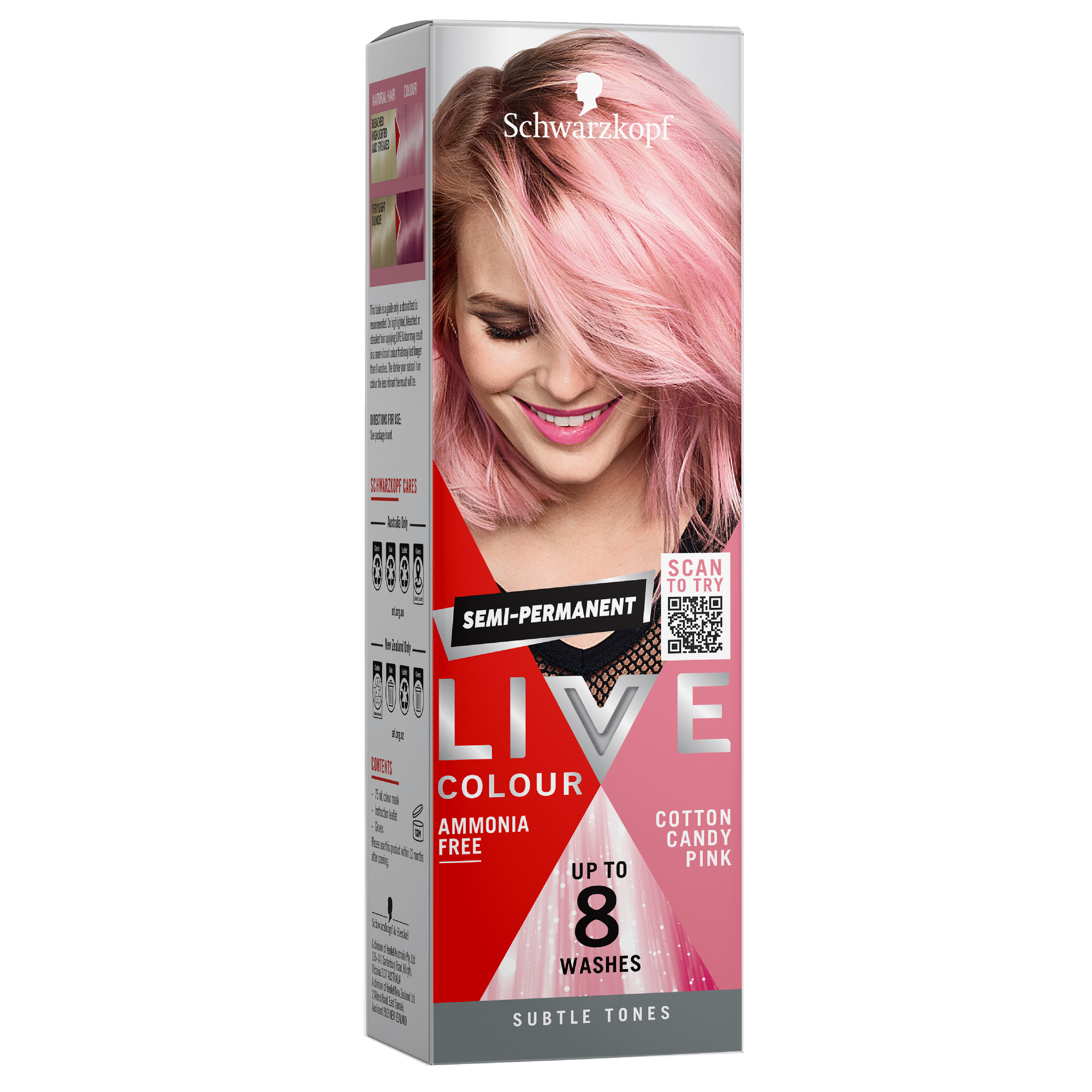 SCHWARZKOPF LIVE COLOUR COTTON CANDY PINK 75ML