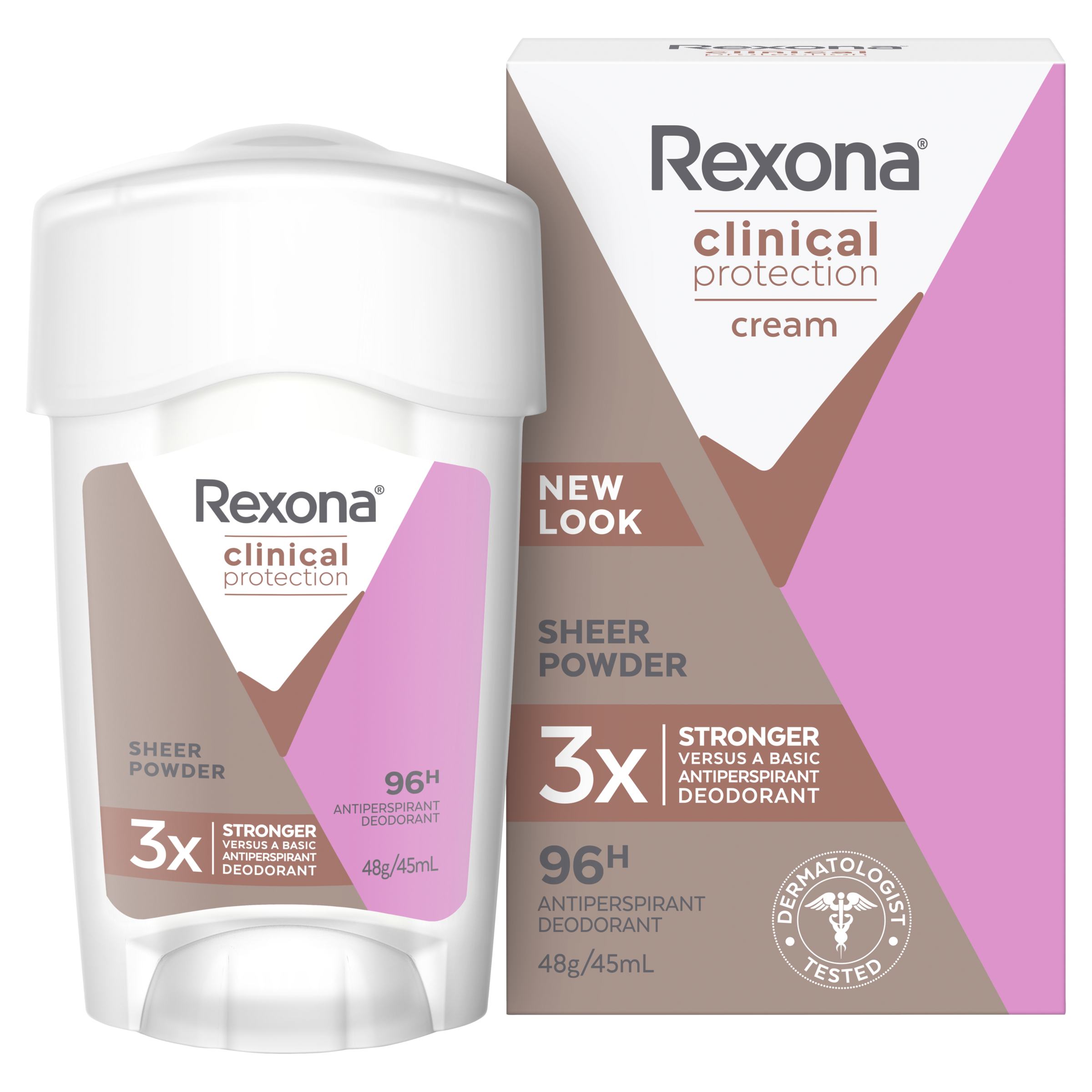 REXONA WOMEN CLINICAL ANTIPERSPIRANT CREAM POWDER PROTECT 96HR 45ML