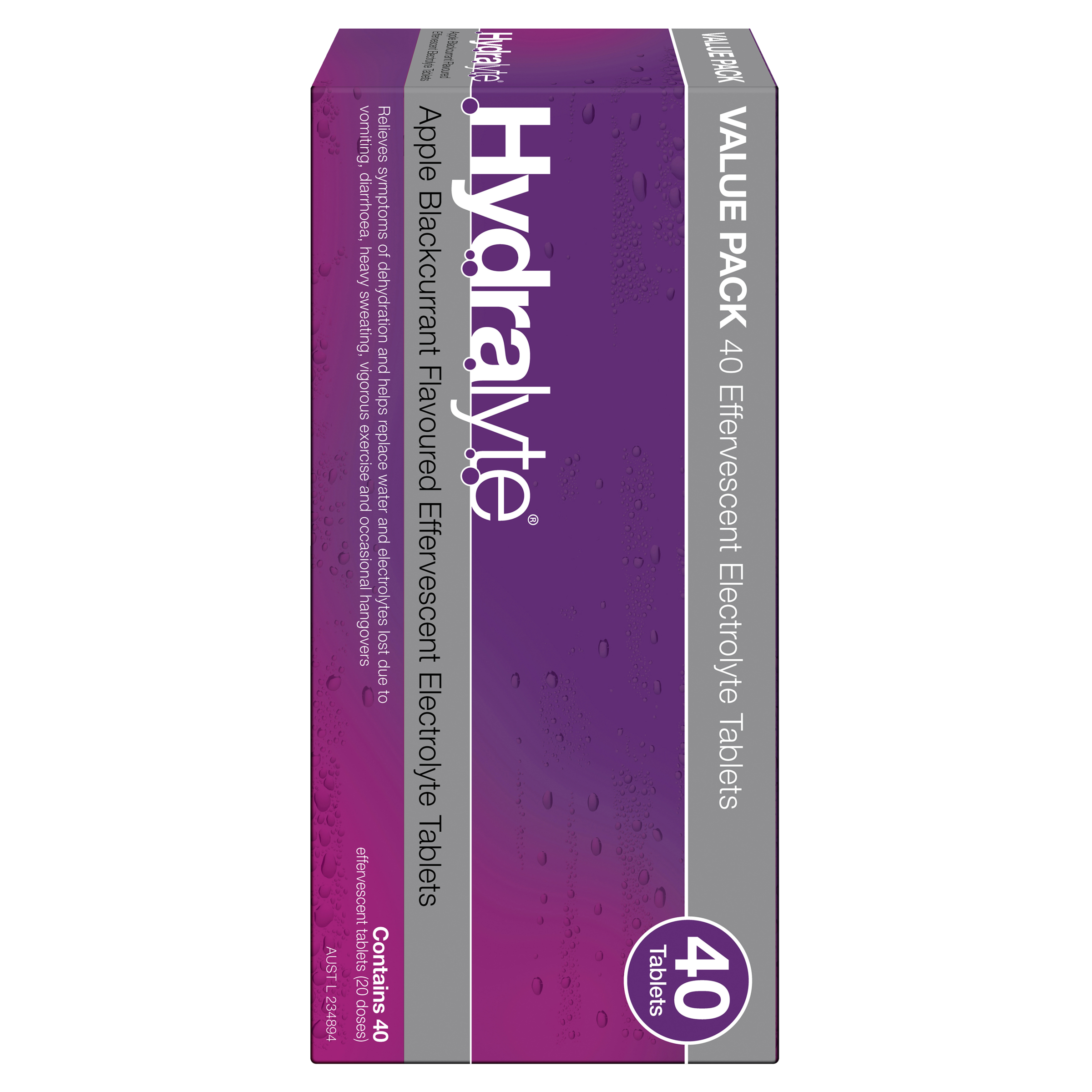 HYDRALYTE EFFERVESCENT APPLE BLACKCURRANT 40 TABLETS - Image 2