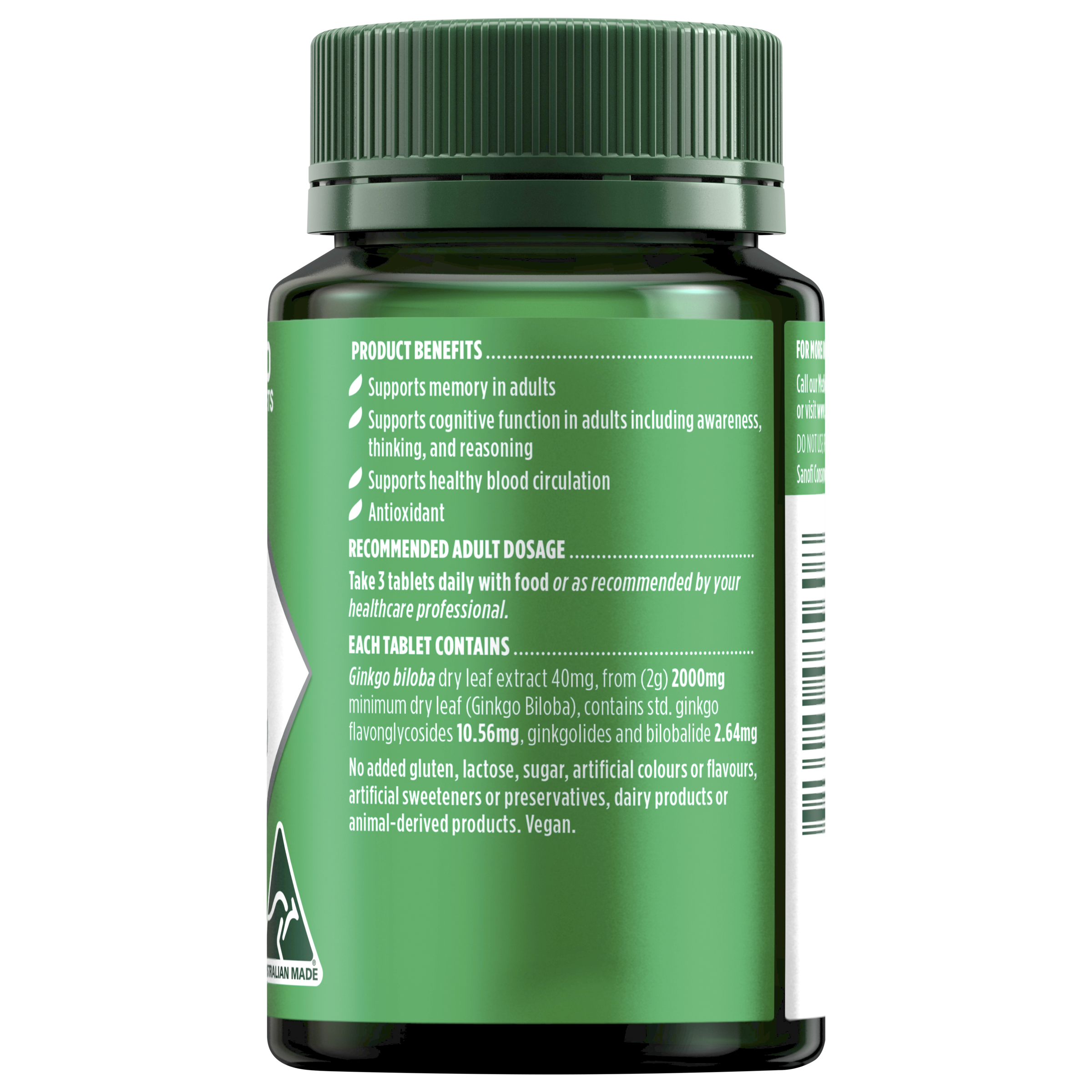 NATURES OWN GINKGO BILOBA 100 TABLETS - Image 4
