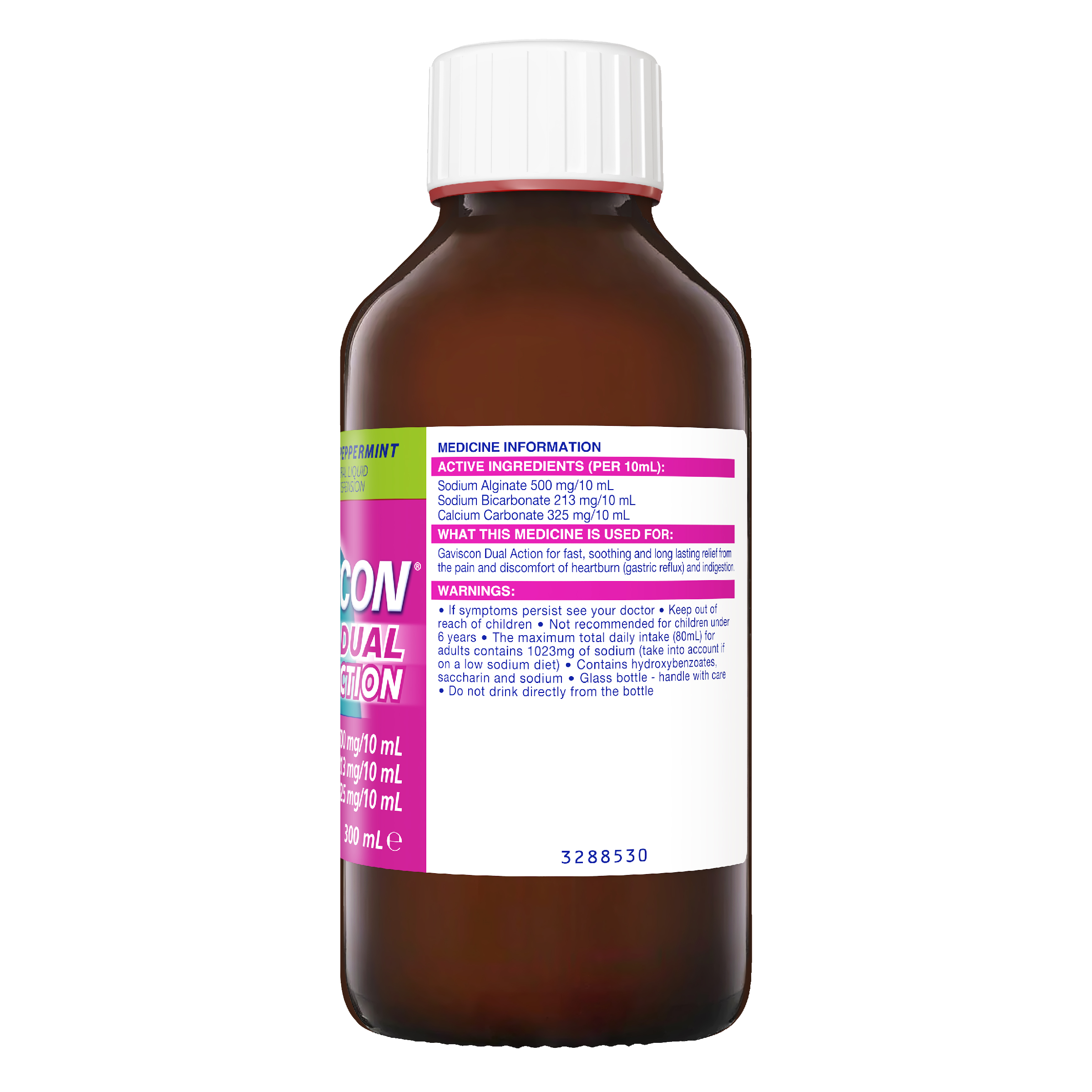GAVISCON DUAL ACTION PEPPERMINT LIQUID 300ML - Image 6