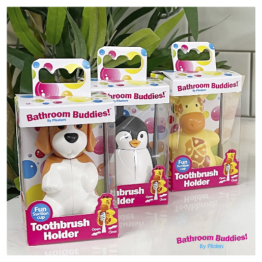 PIKSTERS BATHROOM BUDDIES TOOTHBRUSH HOLDER ASSORTEDT 1 PACK