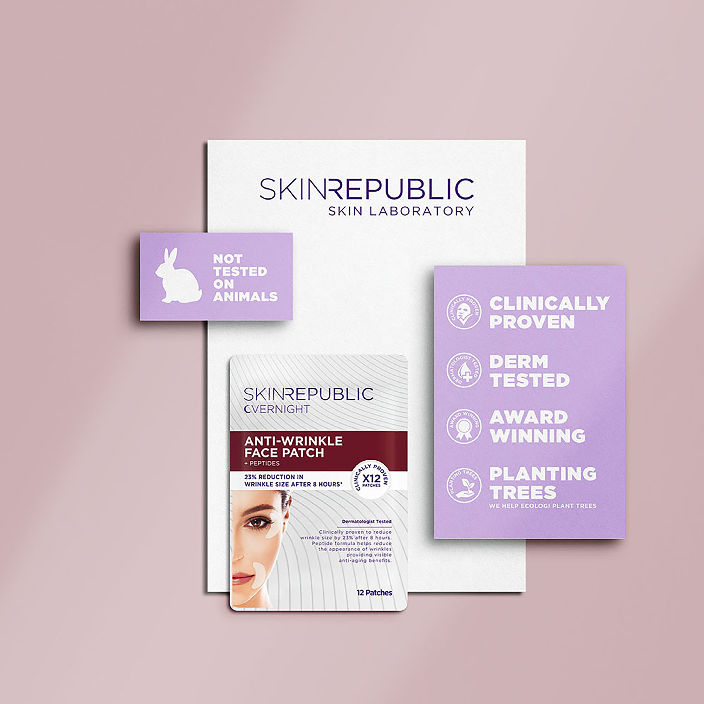 SKIN REPUBLIC ANTI WRINKLE FACE PATCHES 12 PACK - Image 4