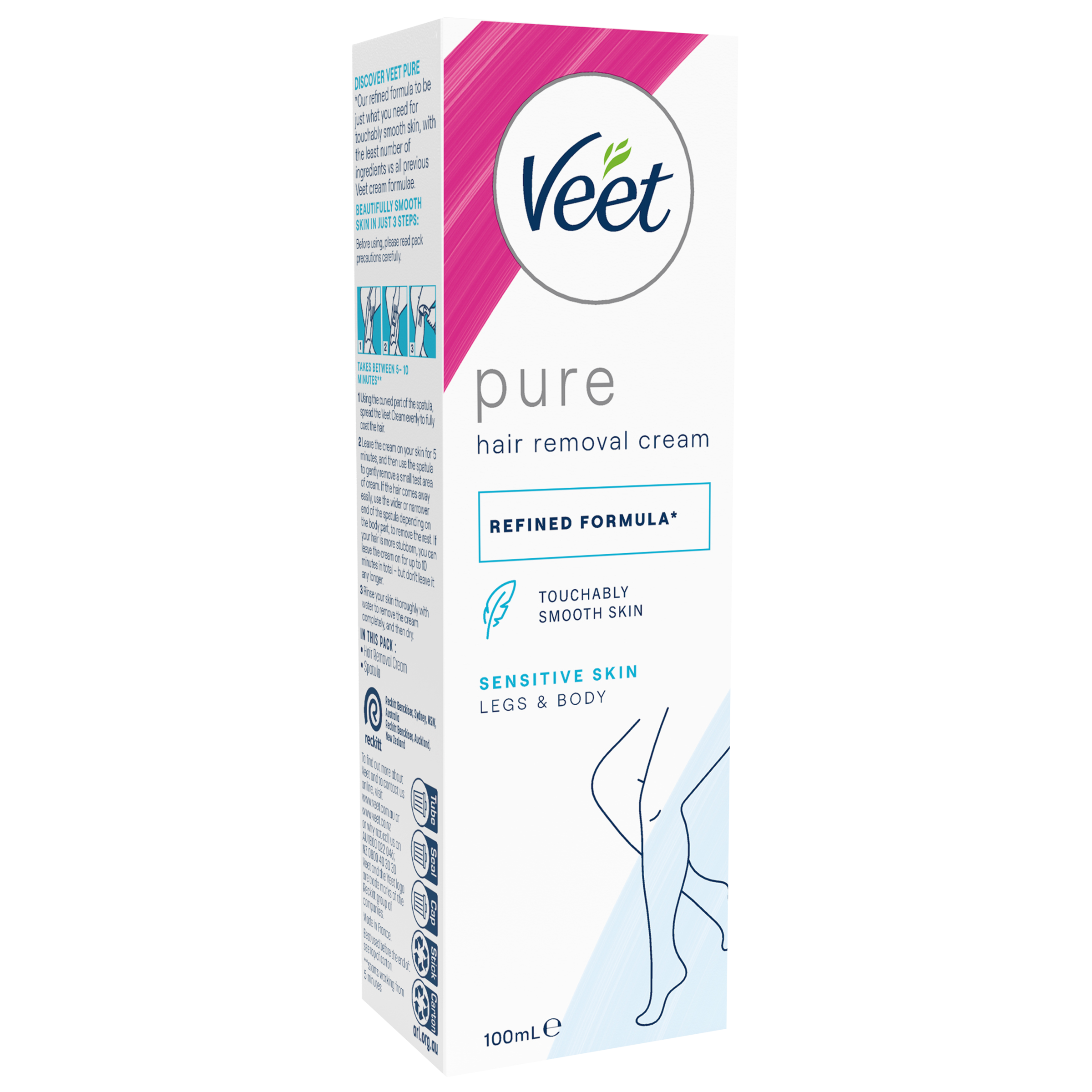 VEET PURE HAIR REMOVAL CREAM LEGS & BODY SENSITIVE SKIN 100M