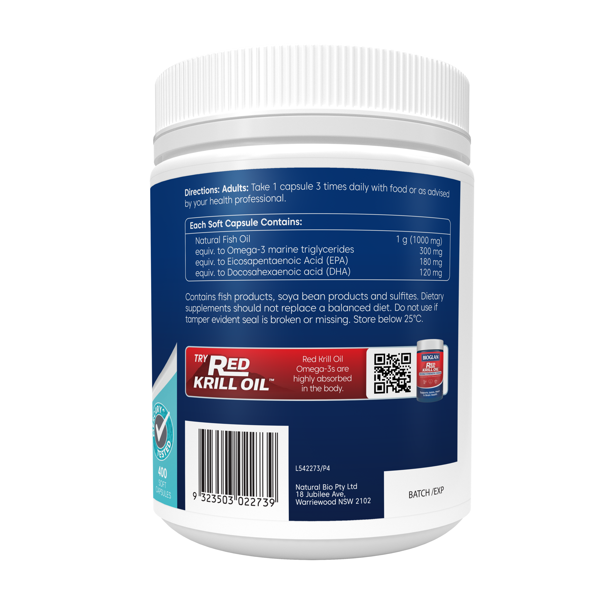 BIOGLAN ODOURLESS FISH OIL 1000MG 400 CAPSULES - Image 3