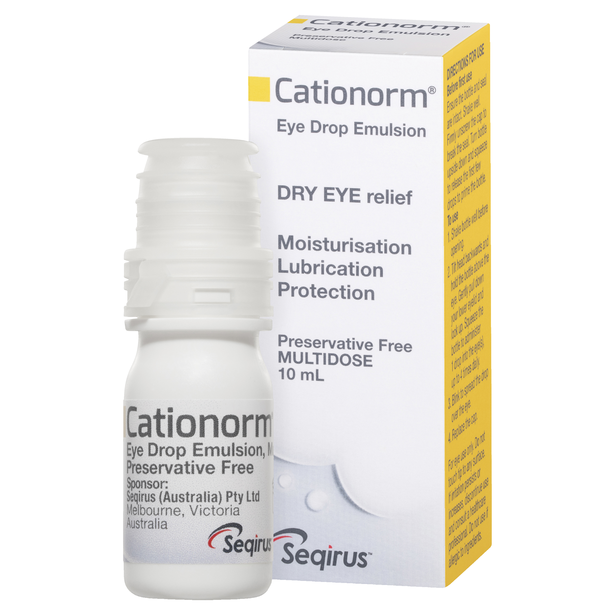 CATIONORM PRESERVATIVE FREE MULTI DOSE EYE DROPS 10ML