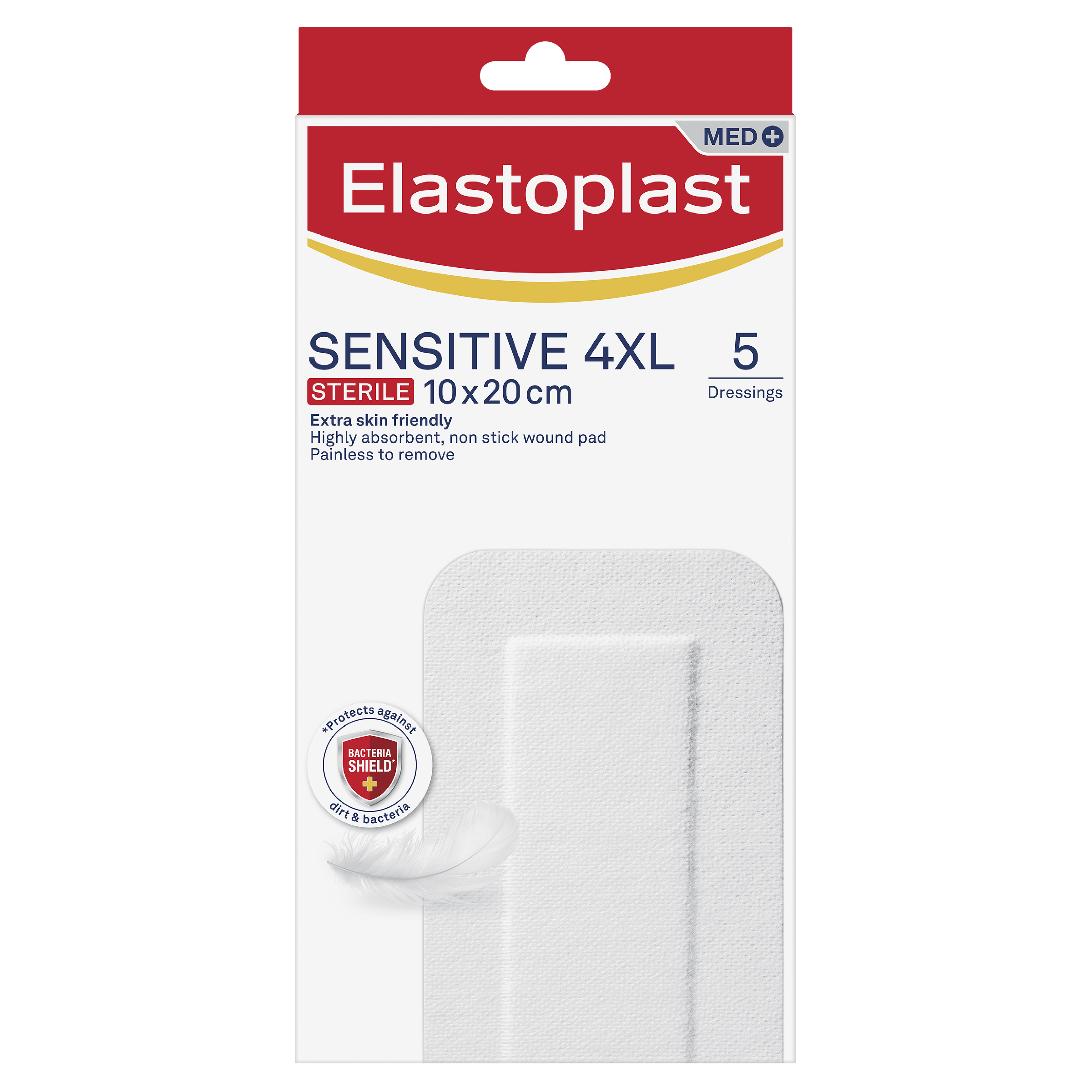 ELASTOPLAST SENSITIVE 4XL DRESSING 10CM X20CM 5 PACK