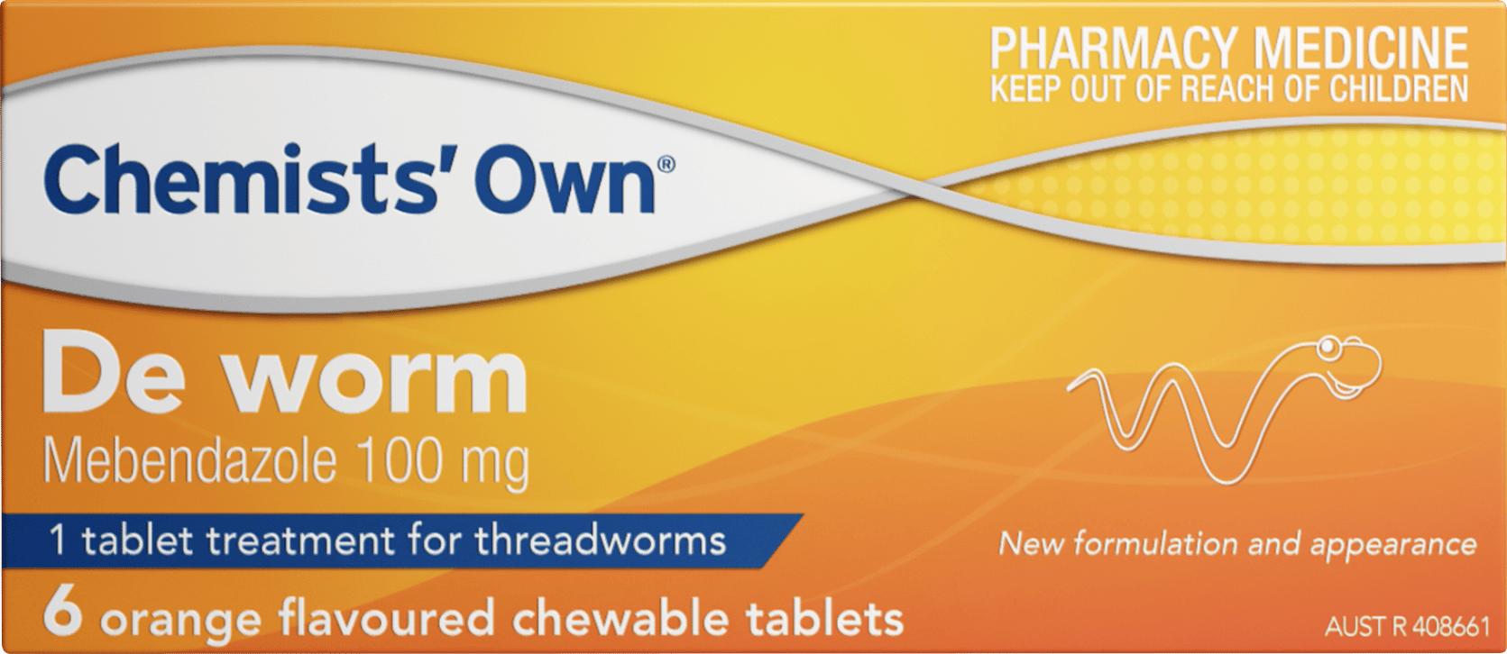 CHEMISTS OWN DE WORM CHEWABLE 6 TABLETS