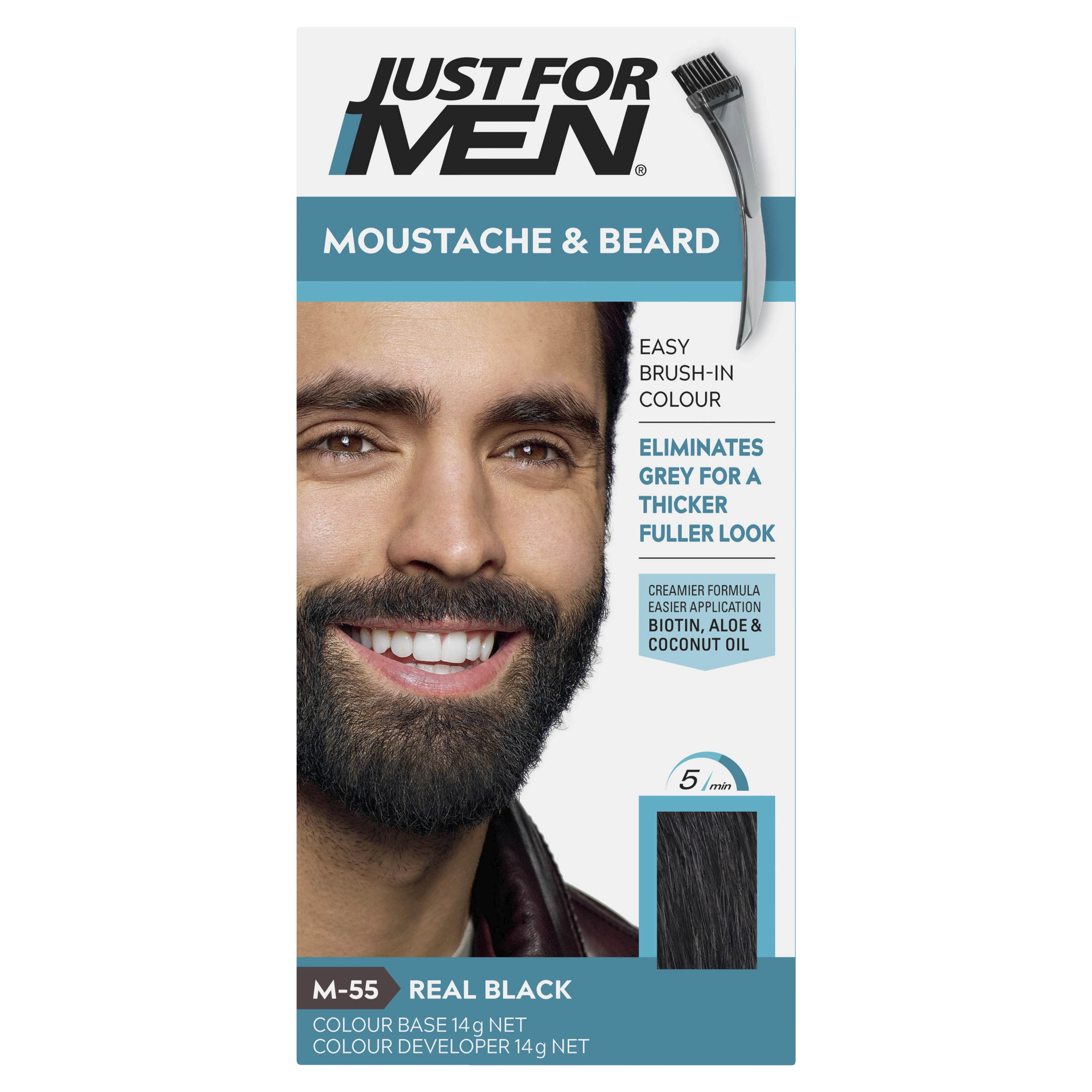 JUST FOR MEN MOUSTACHE & BEARD REAL BLACK - Image 2