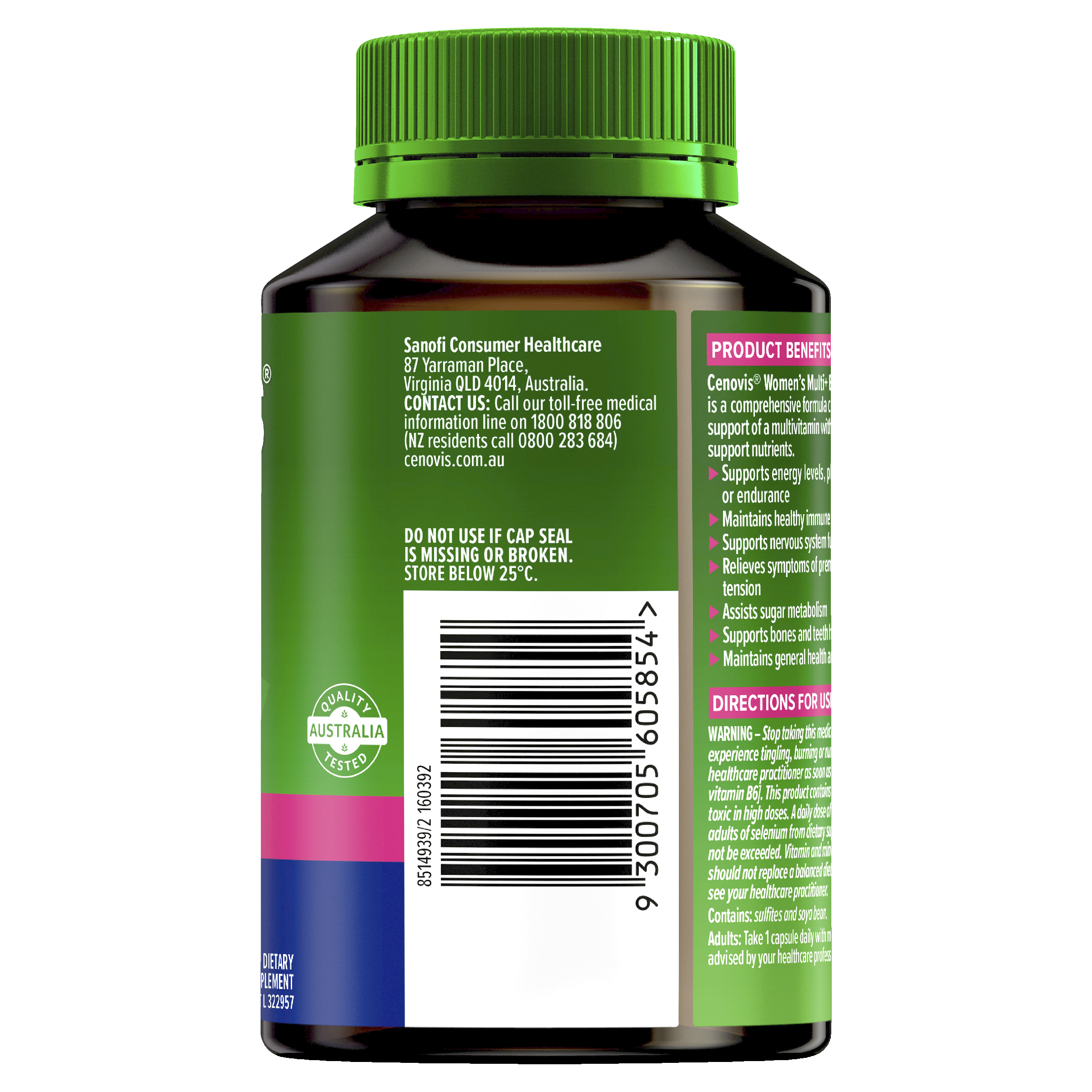 CENOVIS WOMENS MULTI + ENERGY BOOST 50 CAPSULES - Image 9
