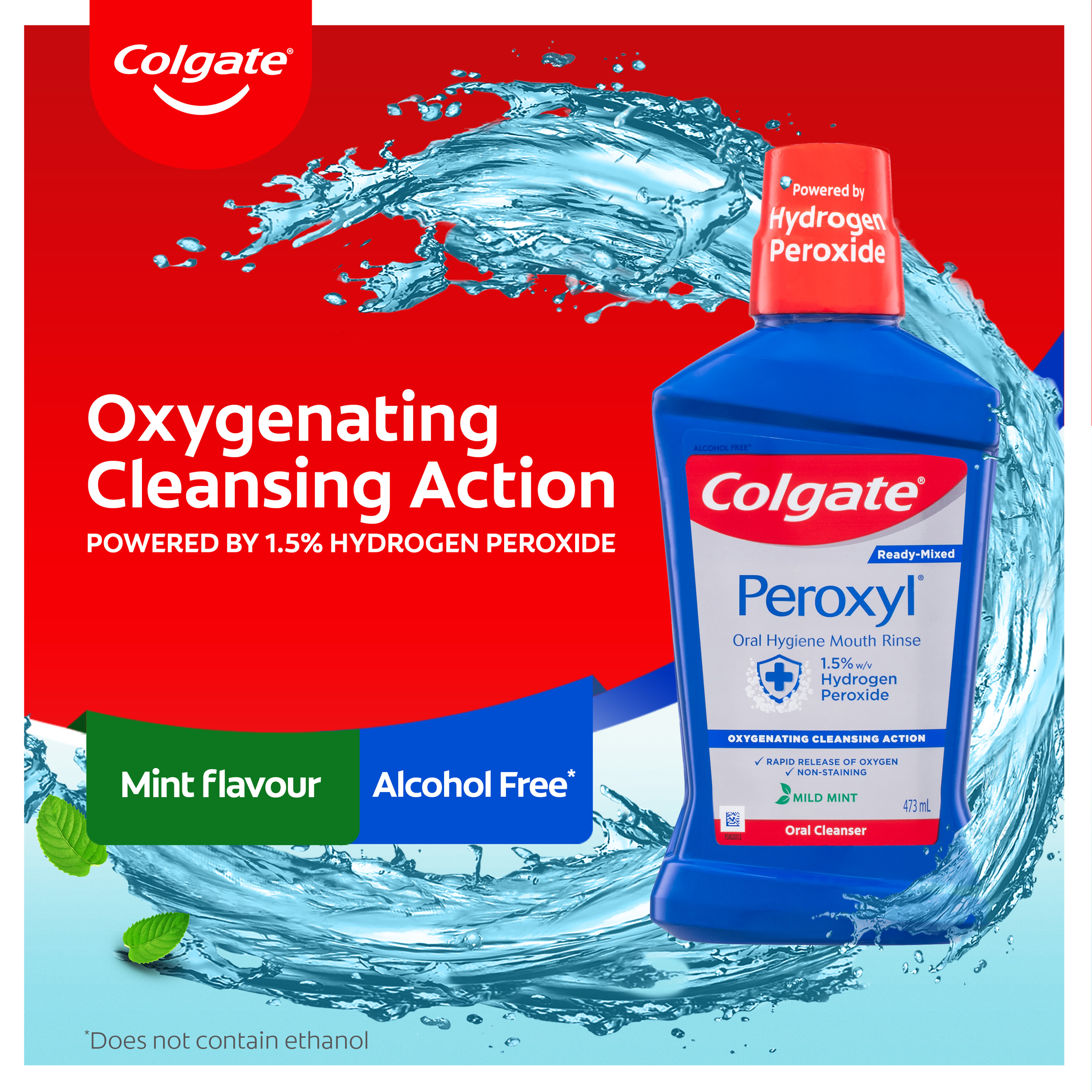 COLGATE MOUTHWASH PEROXYL ORAL CLEAN MINT 473ML - Image 4