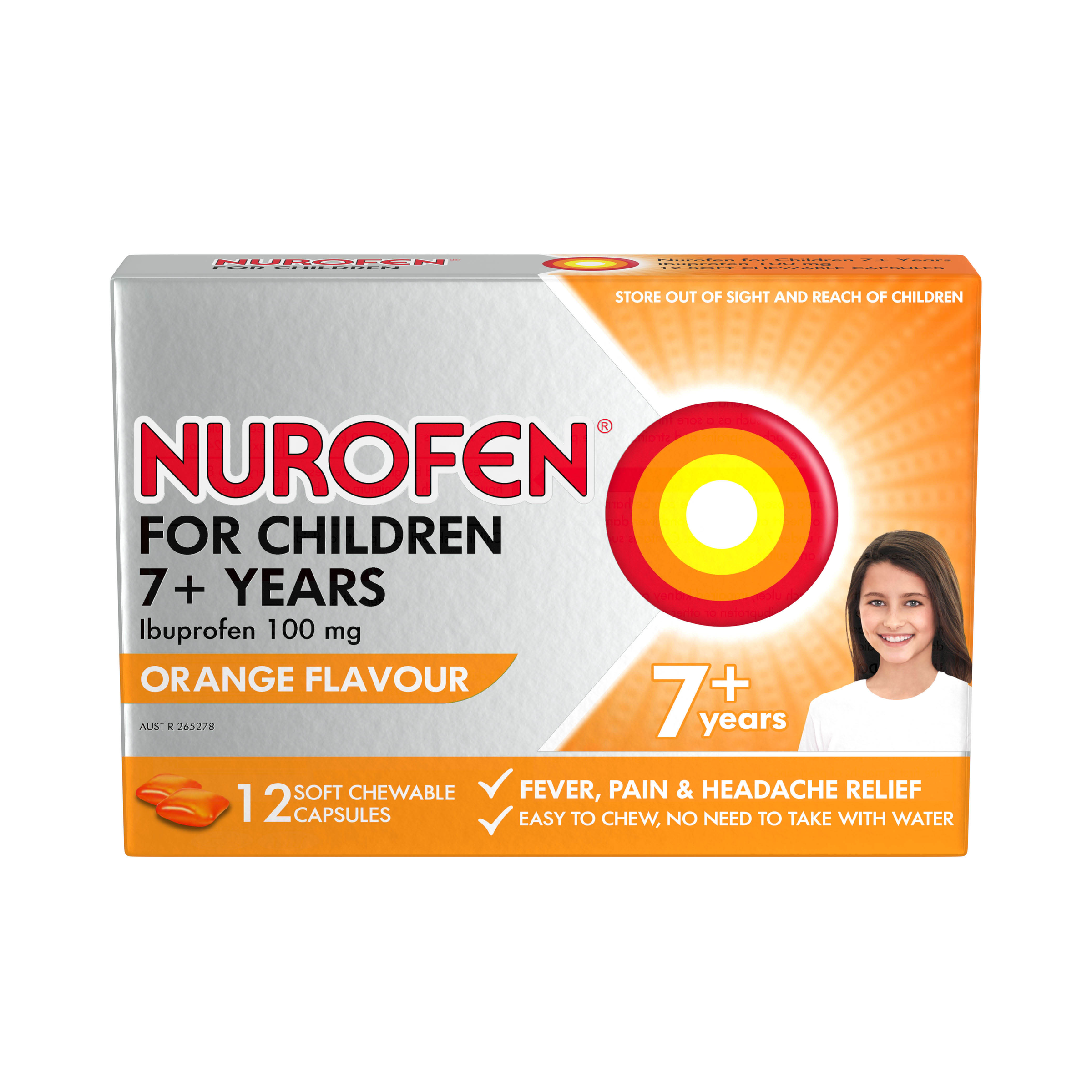 NUROFEN FOR CHILDREN 7+ ORANGE CHEWABLE 12 PACK - Image 2