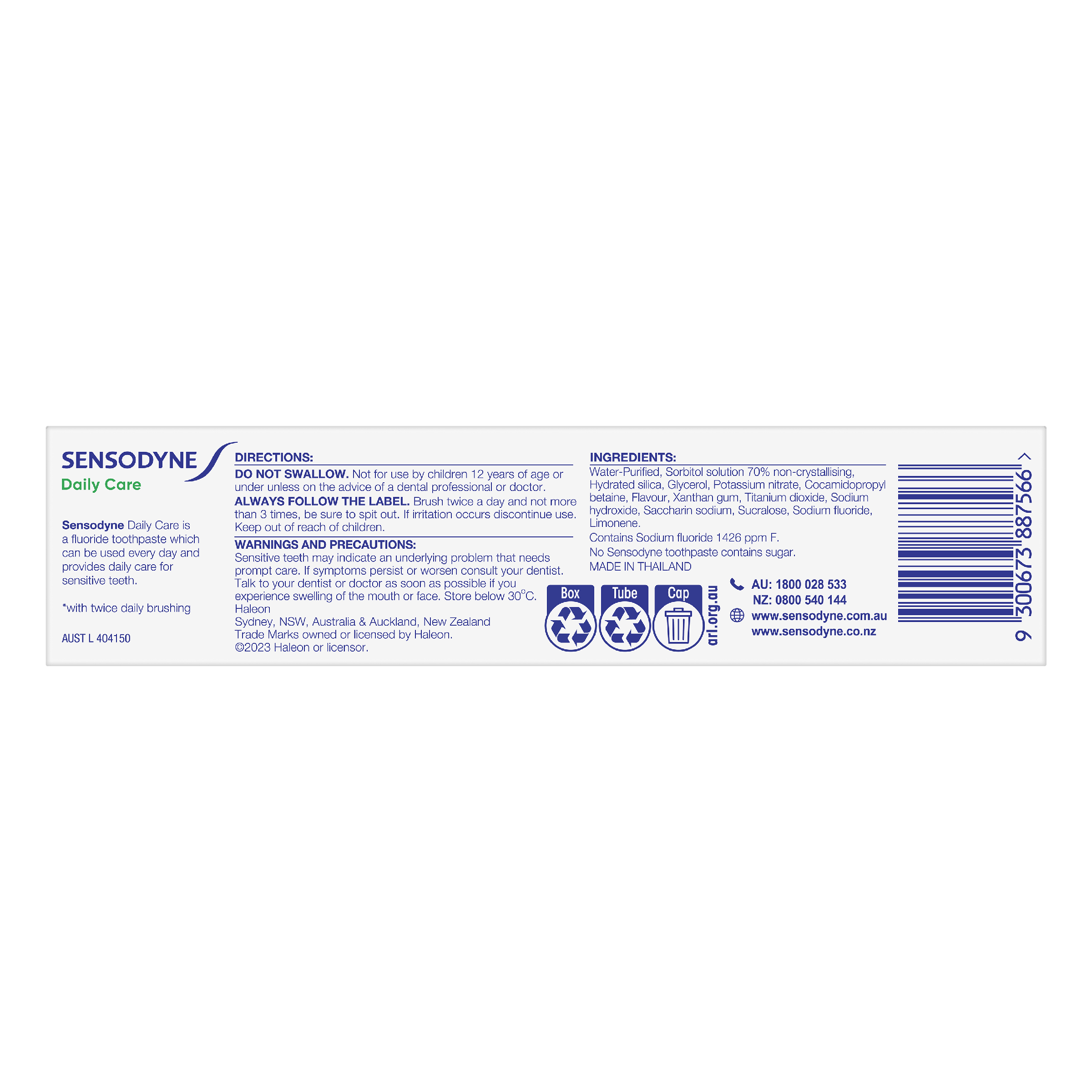 SENSODYNE DAILY CARE TOOTHPASTE DAILY CARE 100G - Image 4
