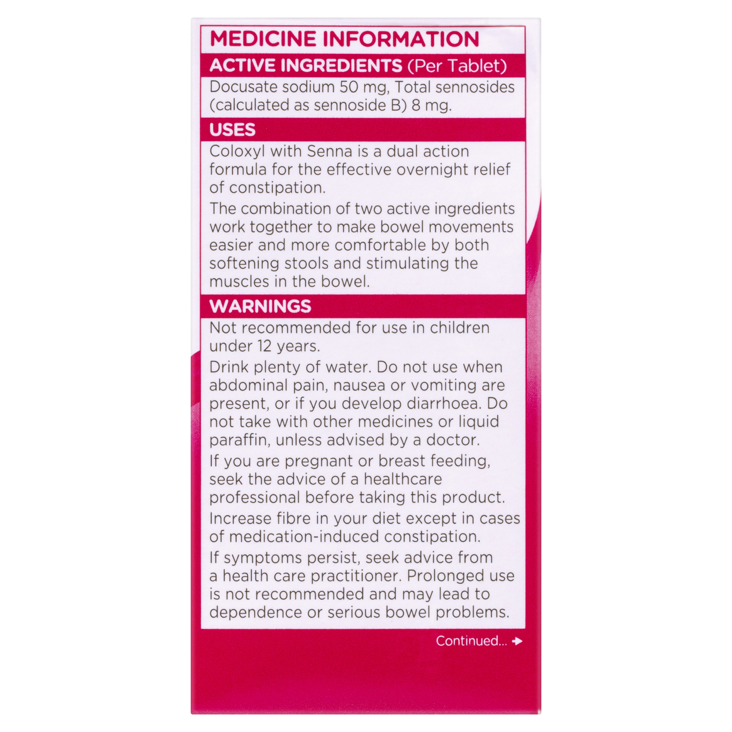 COLOXYL WITH SENNA CONSTIPATION RELIEF 200 TABLETS - Image 6
