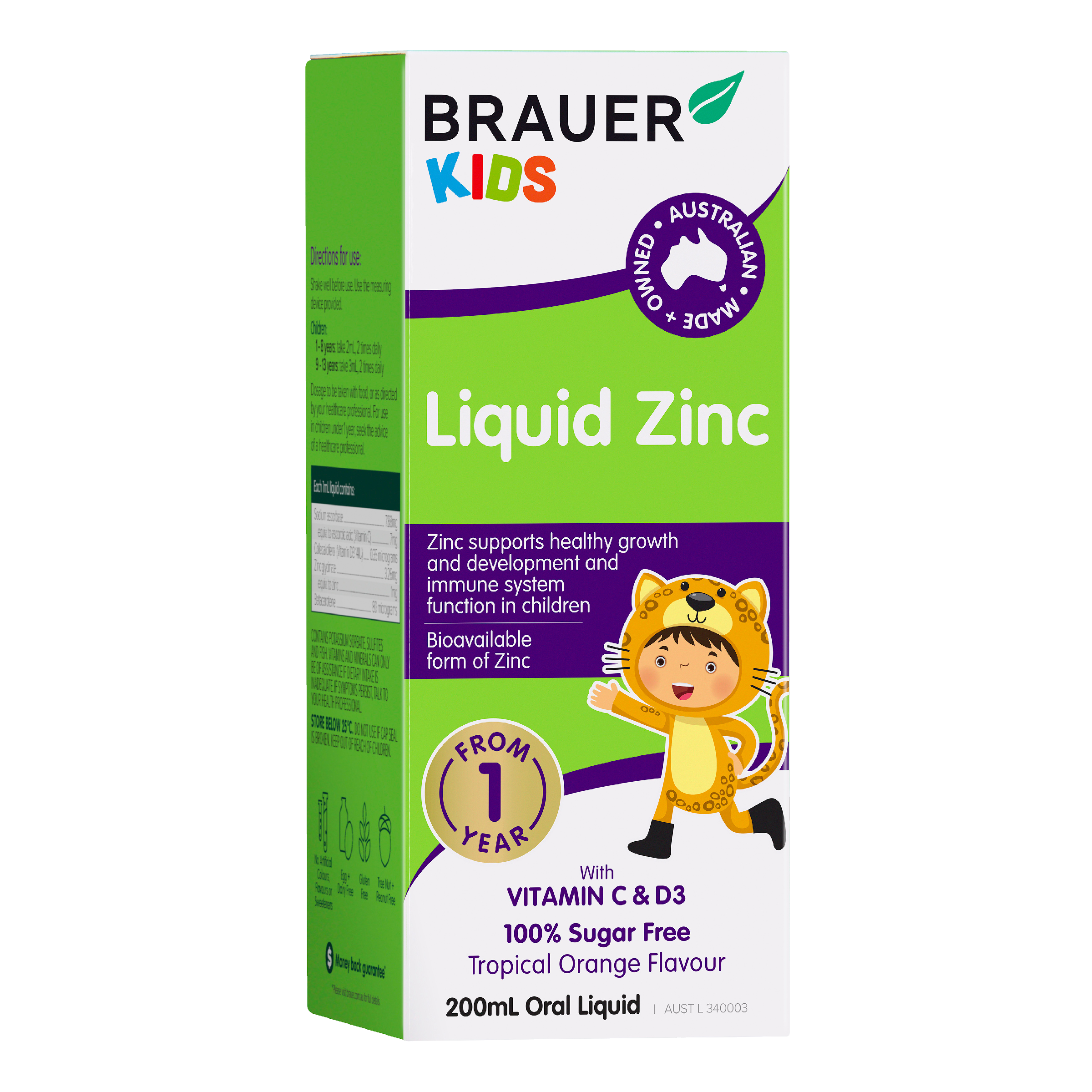 BRAUER BABY & KIDS ZINC LIQUID  200ML