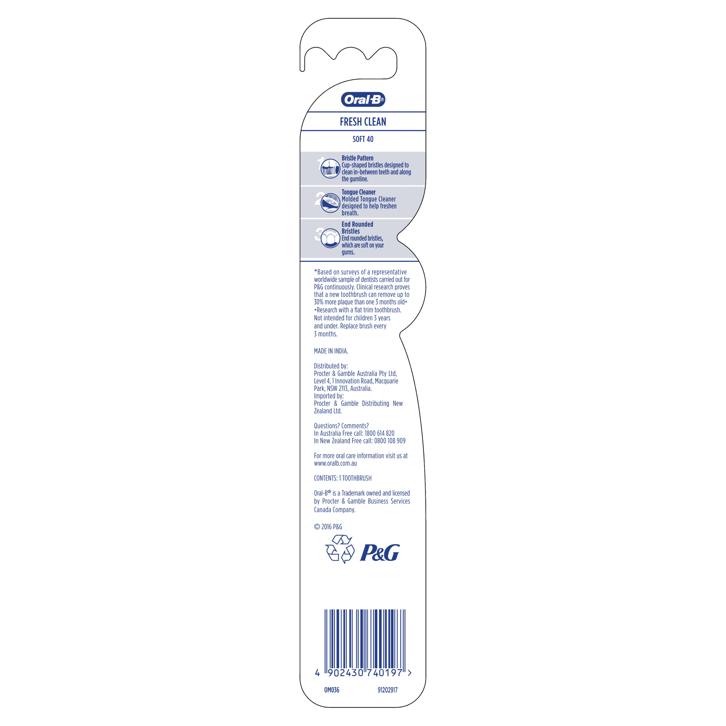 ORAL-B TOOTHBRUSH ALL ROUNDER FRESH CLEAN SOFT 1 PACK - Image 2