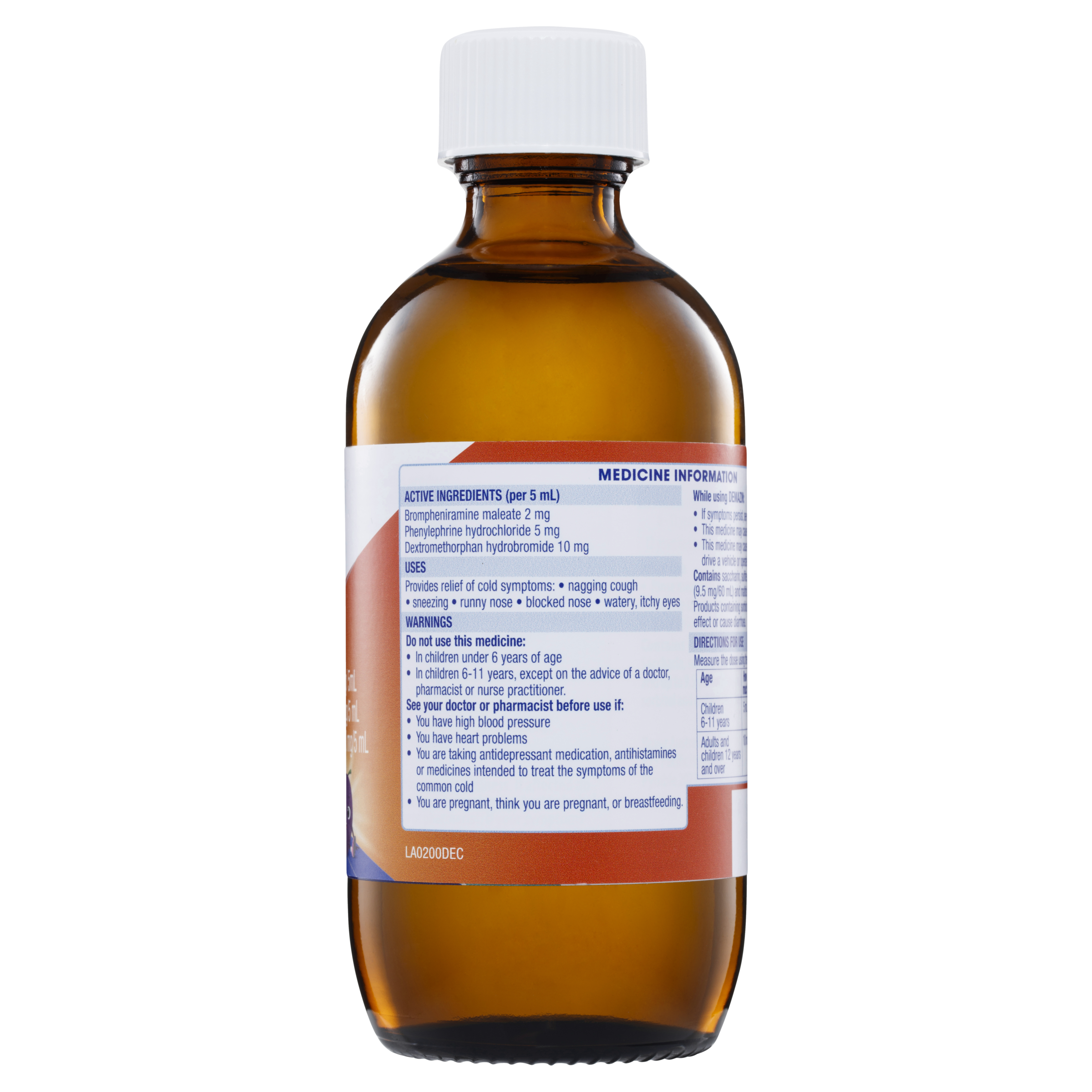 DEMAZIN COUGH & COLD RELIEF COLOUR FREE 200ML - Image 10
