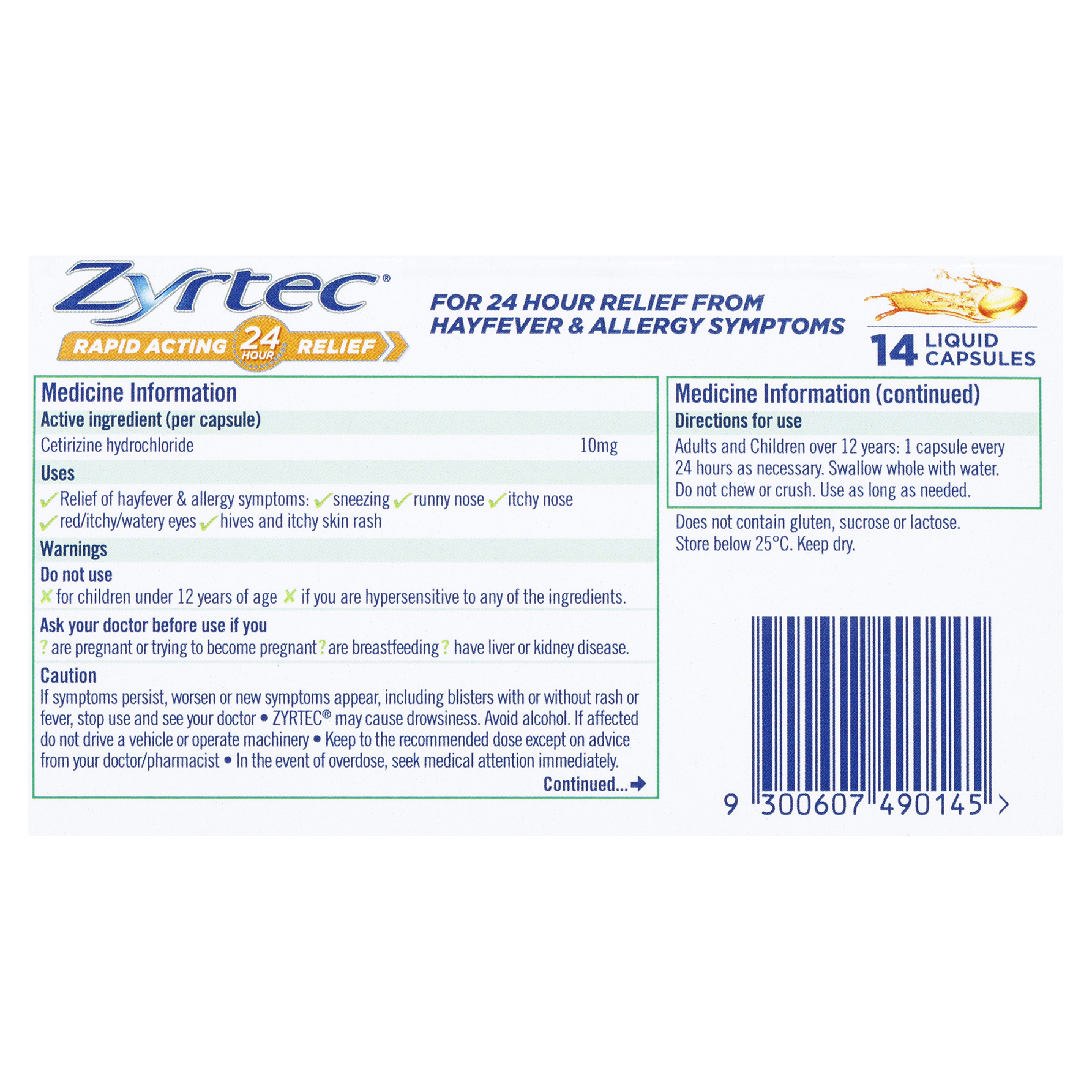 ZYRTEC LIQUID 14 CAPSULES - Image 4