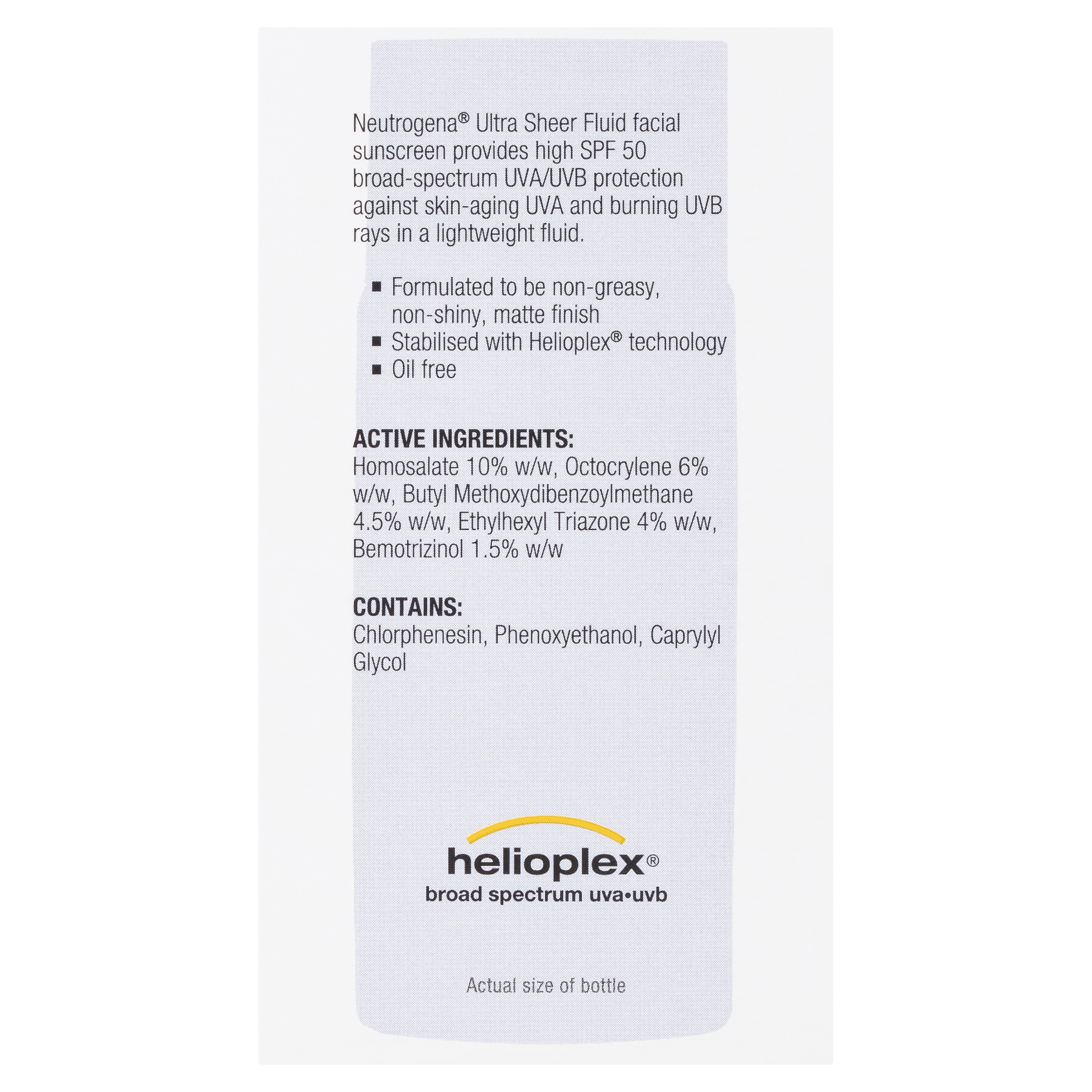 NEUTROGENA ULTRA SHEER FACE FLUID SPF50 40ML - Image 4