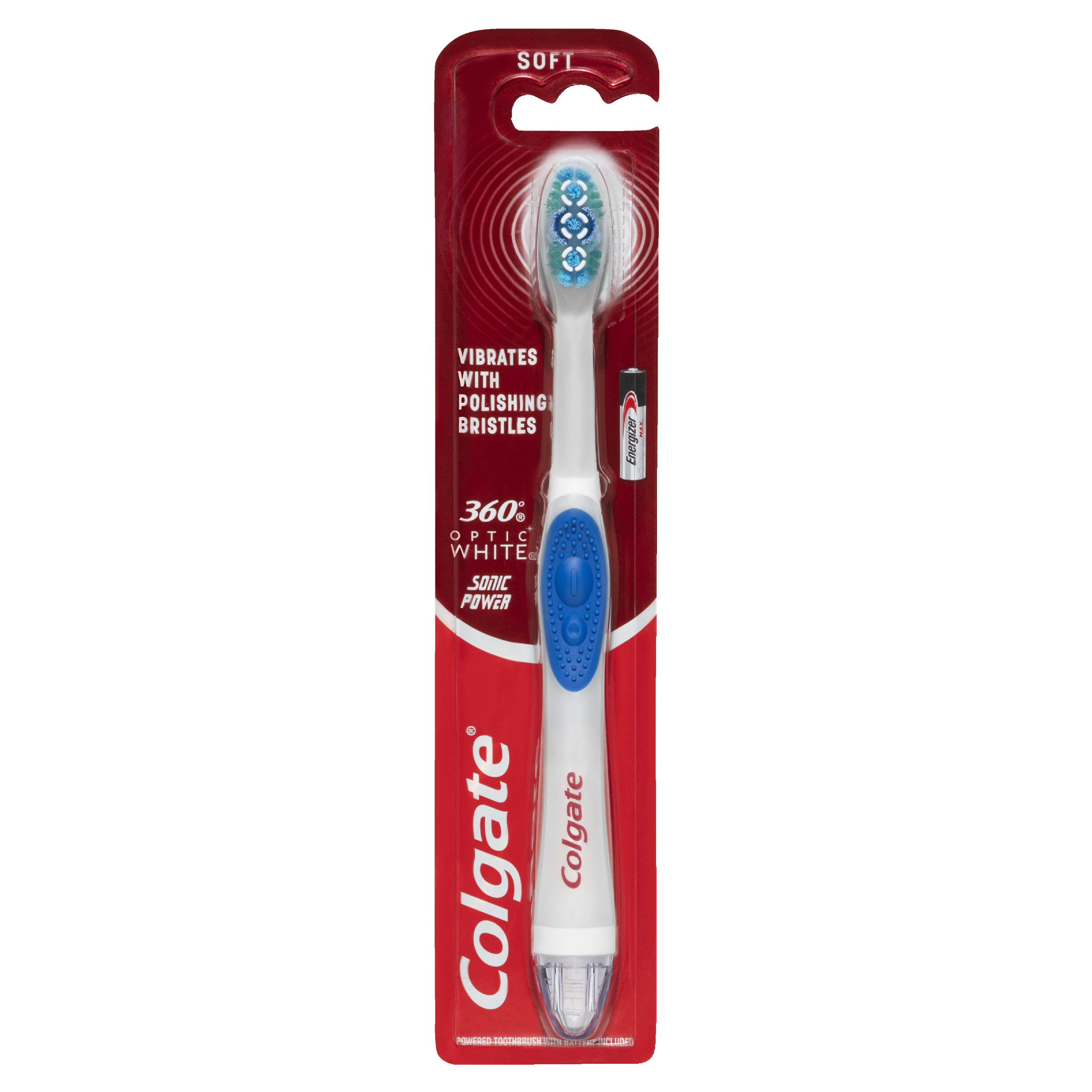 COLGATE TOOTHBRUSH OPTIC WHITE 360° POWER SONIC SOFT 1 PACK