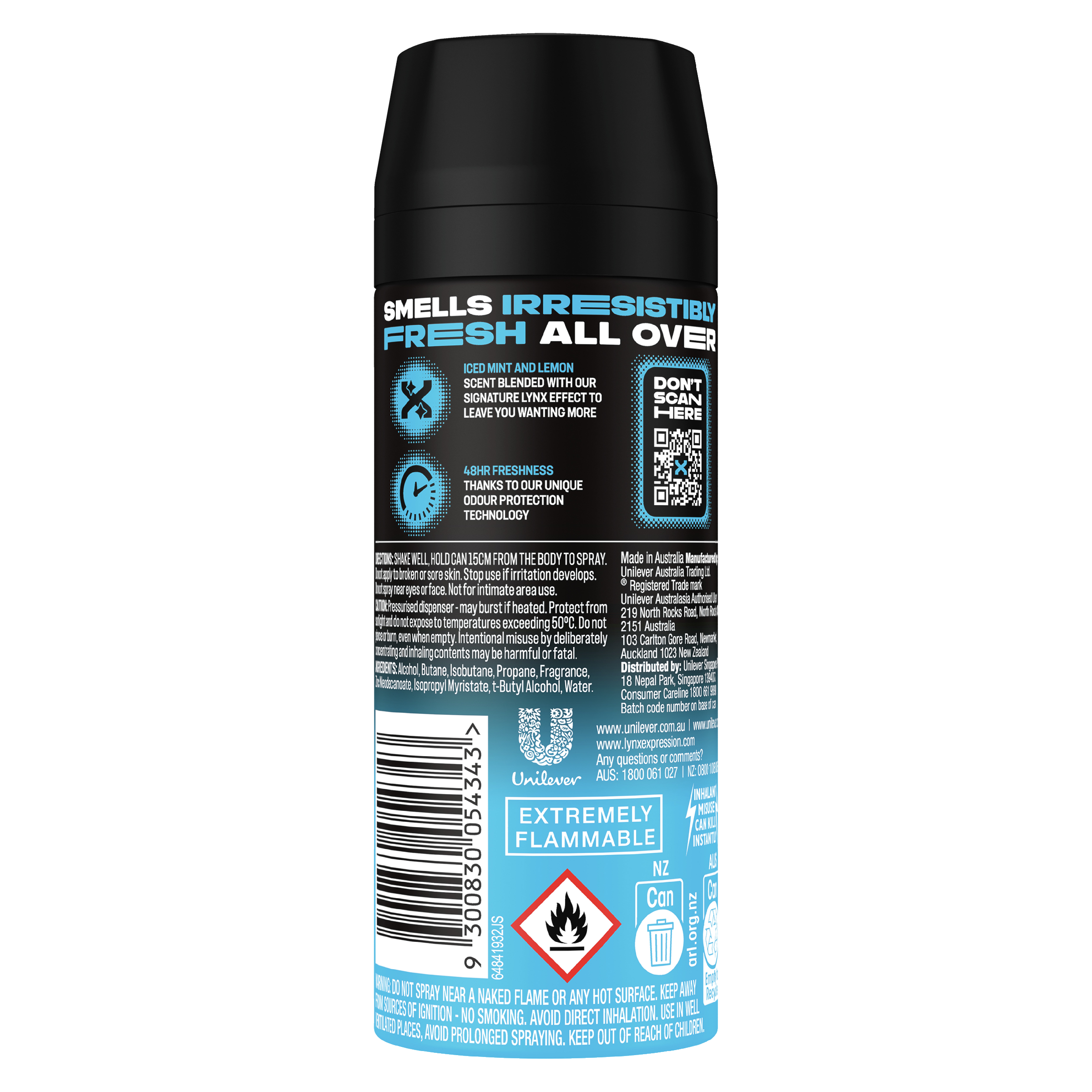 LYNX MEN BODY SPRAY ICE CHILL 48HR 165ML - Image 2