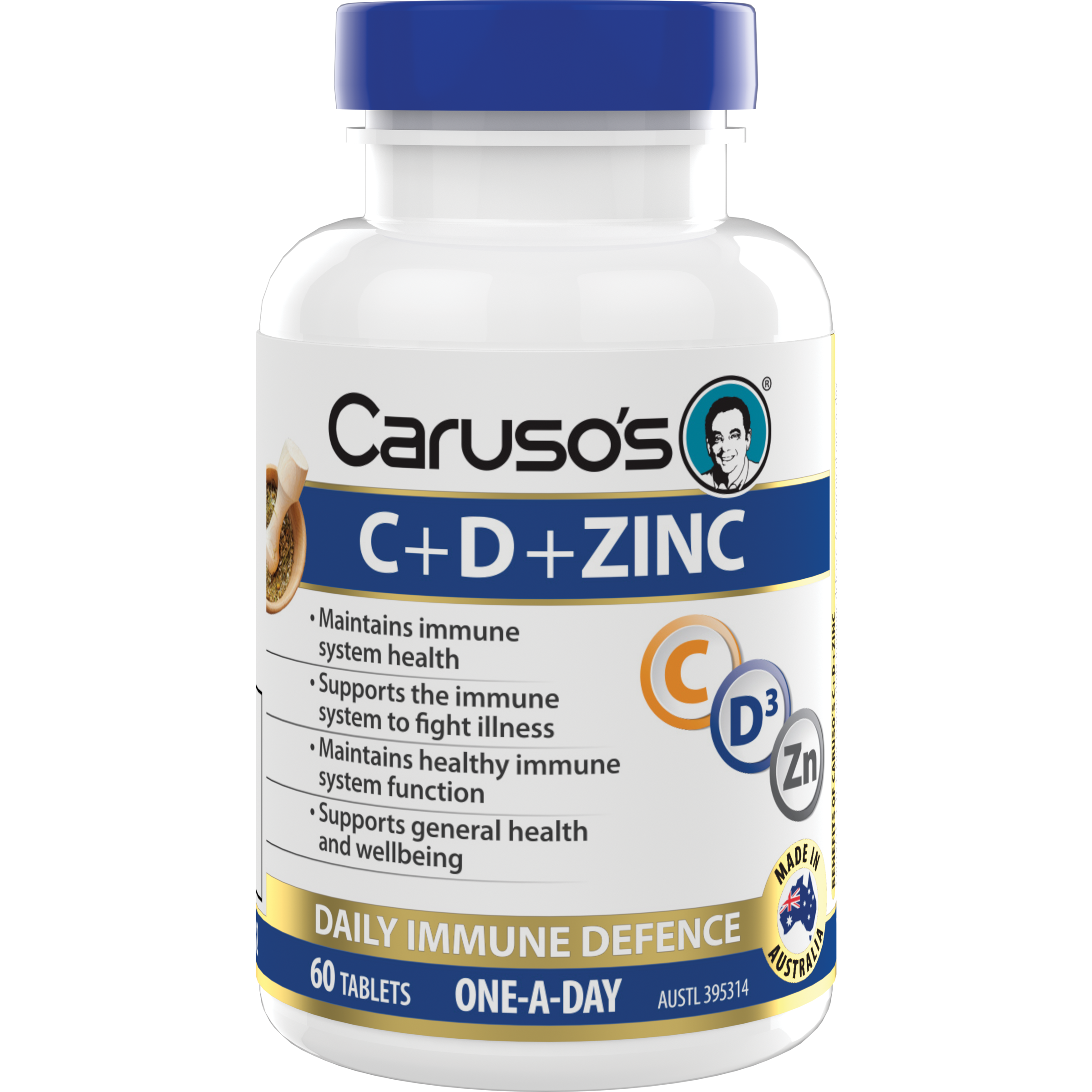 CARUSOS C + D + ZINC 60 TABLETS