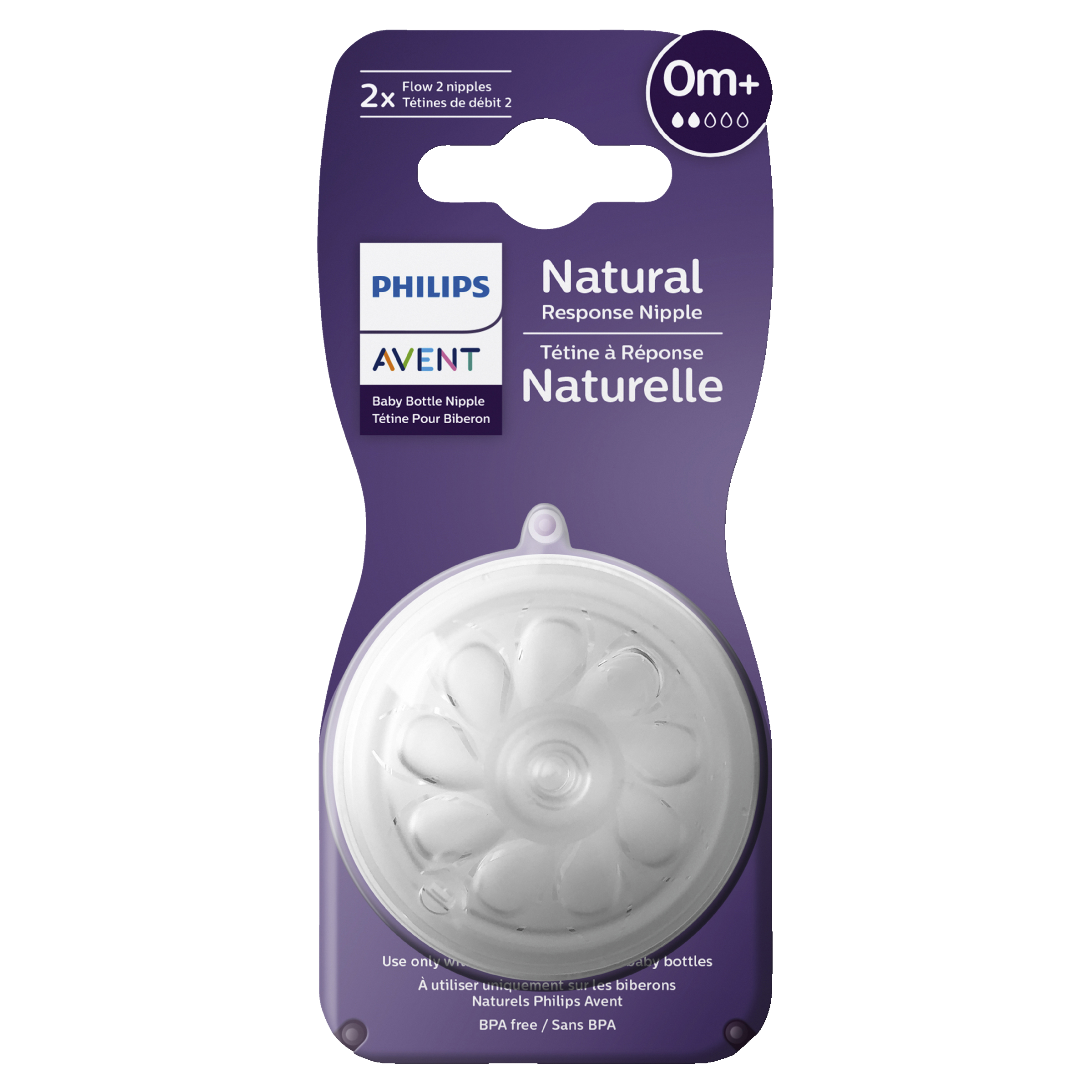 AVENT NATURAL RESPONSE TEATS FLOW 2 0MTHS+ 2 PACK