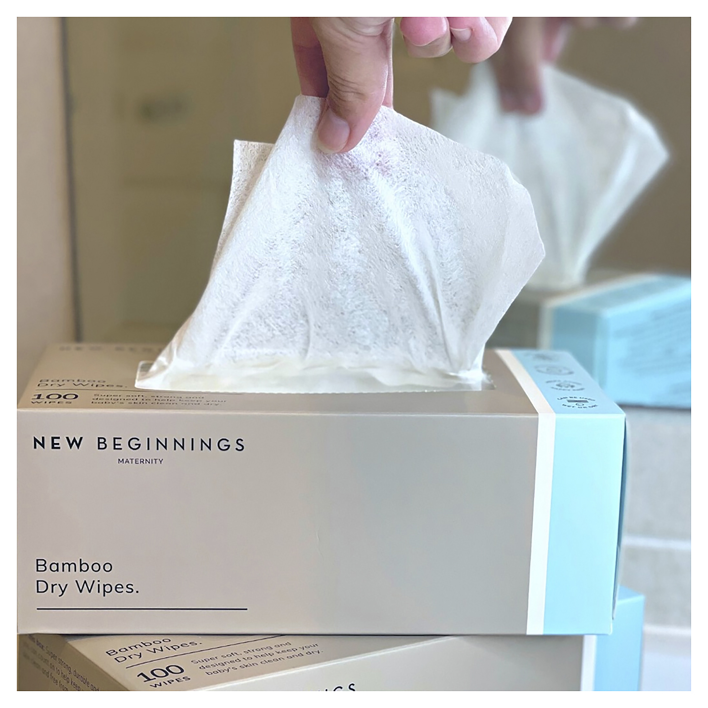 NEW BEGINNINGS BAMBOO DRY WIPES 100 PACK - Image 3