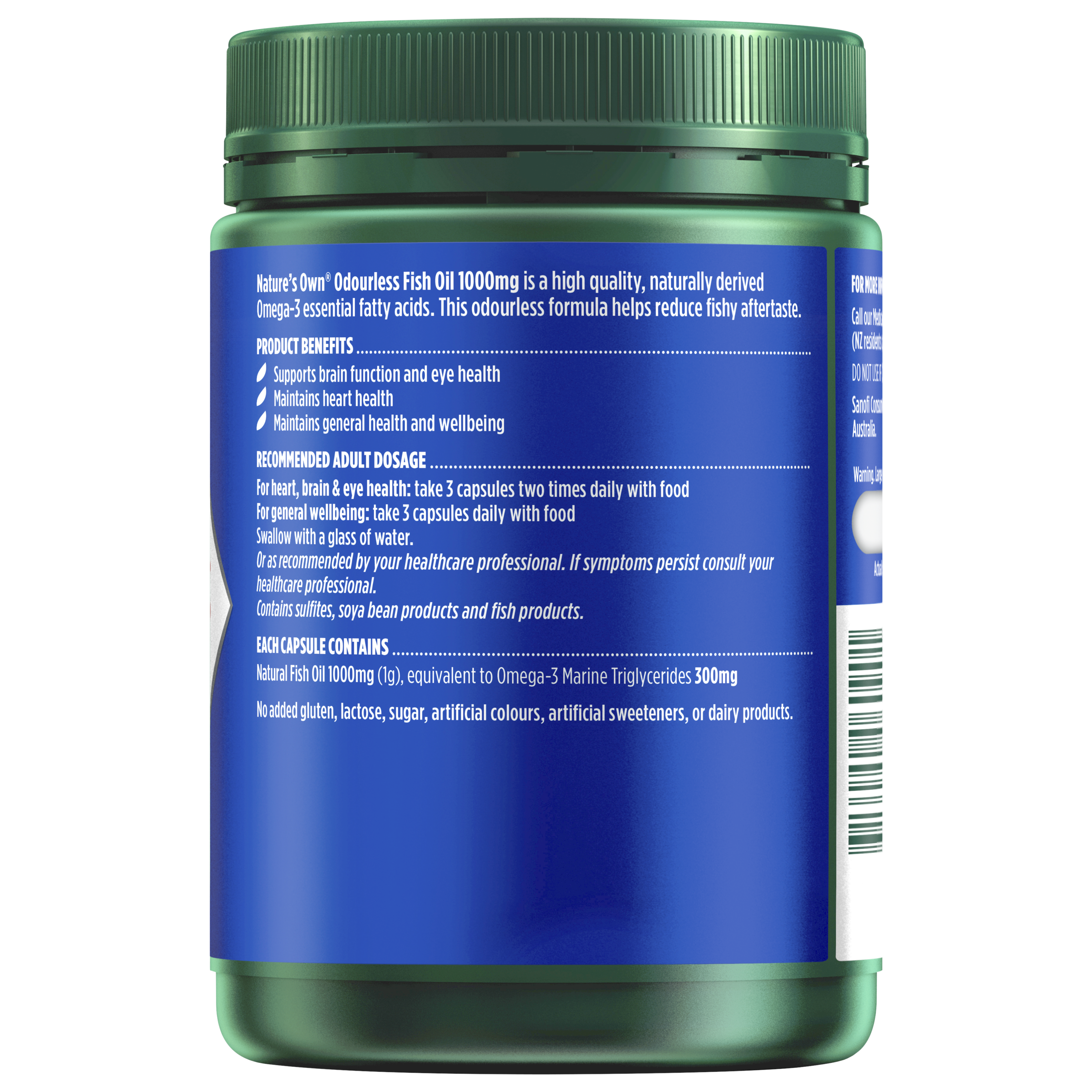 NATURES OWN ODOURLESS FISH OIL 1000MG 400 CAPSULES - Image 2